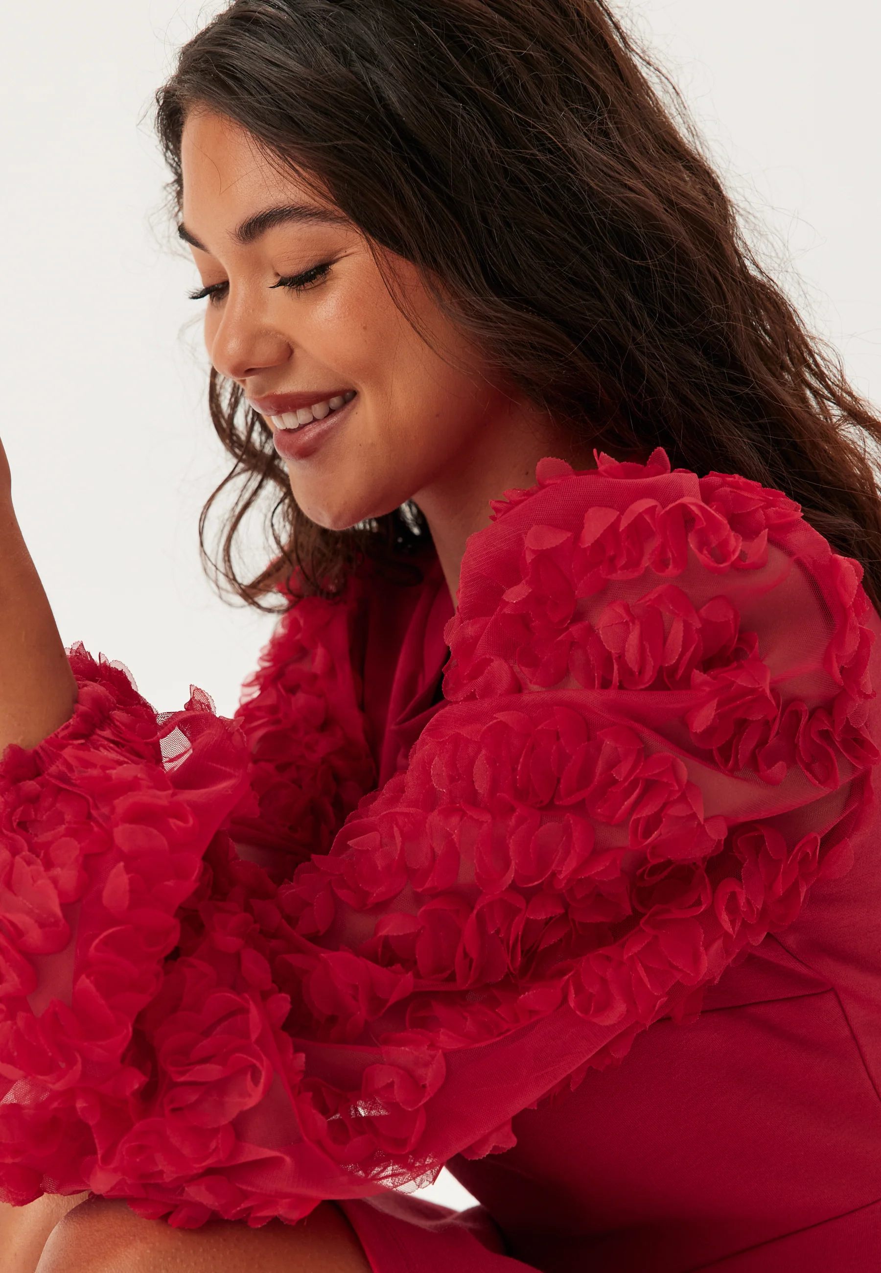 Blouse met 3D-bloem en korte mouwen - Image 4