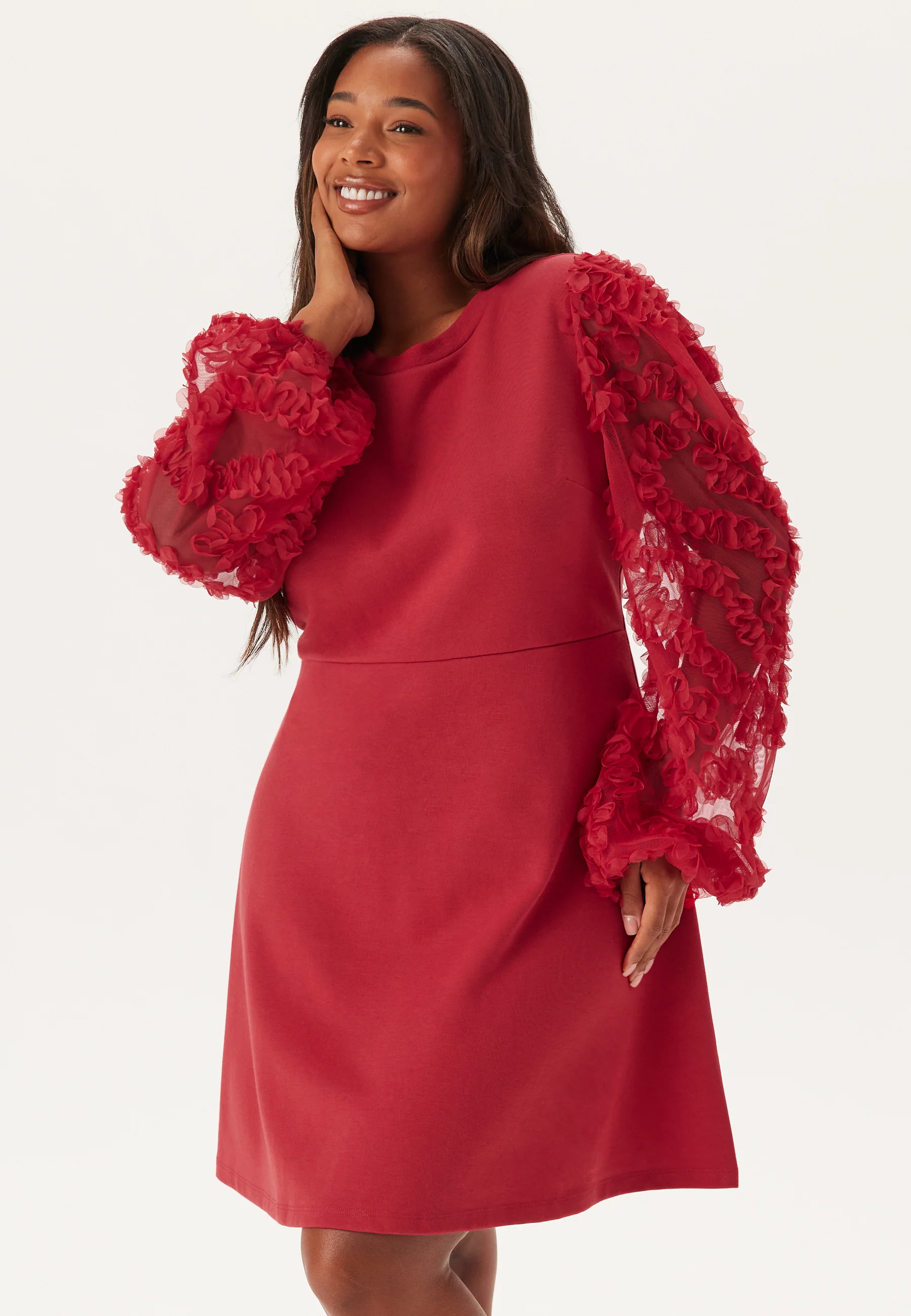 Blouse met 3D-bloem en korte mouwen - Image 5