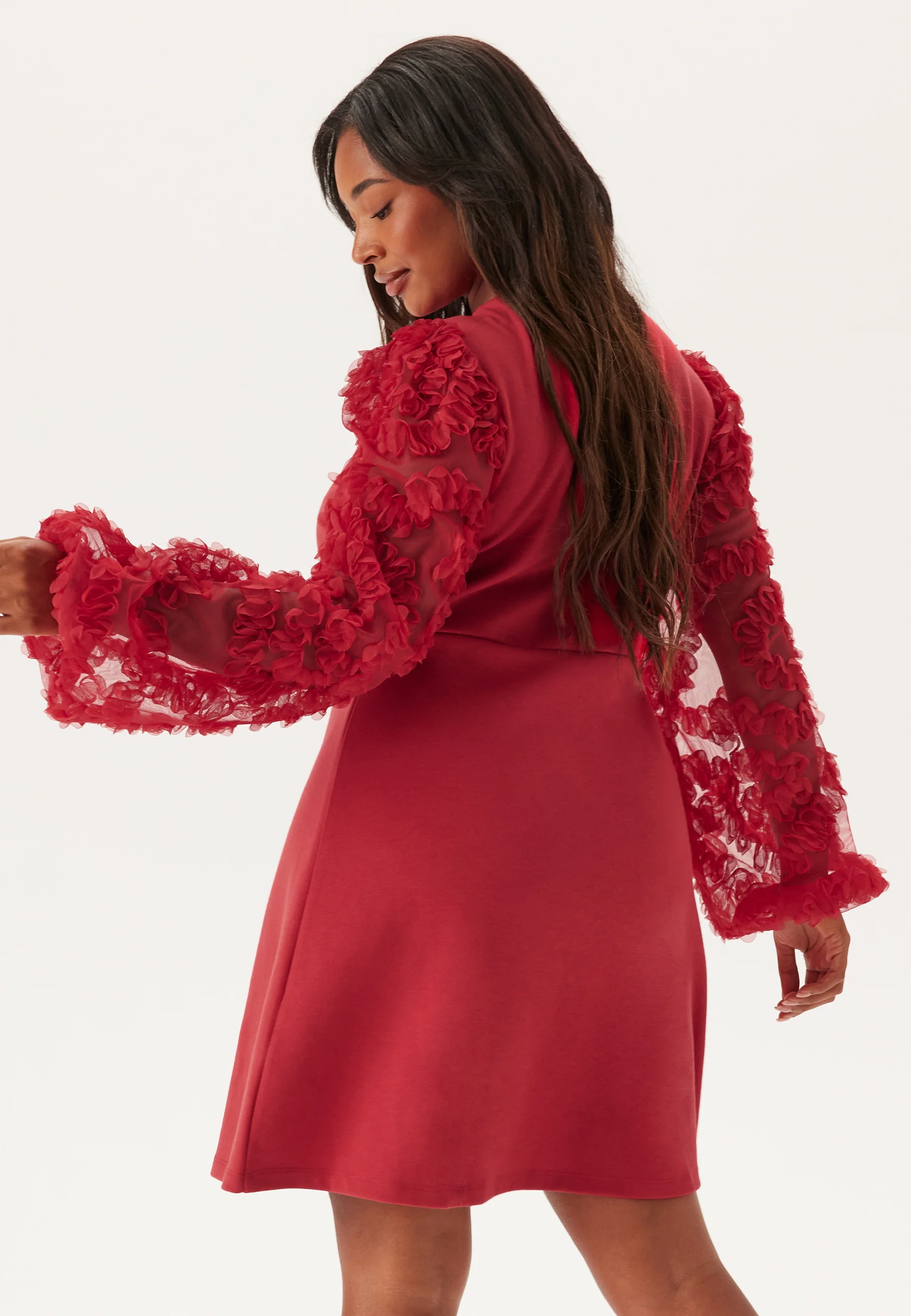 Blouse met 3D-bloem en korte mouwen - Image 6