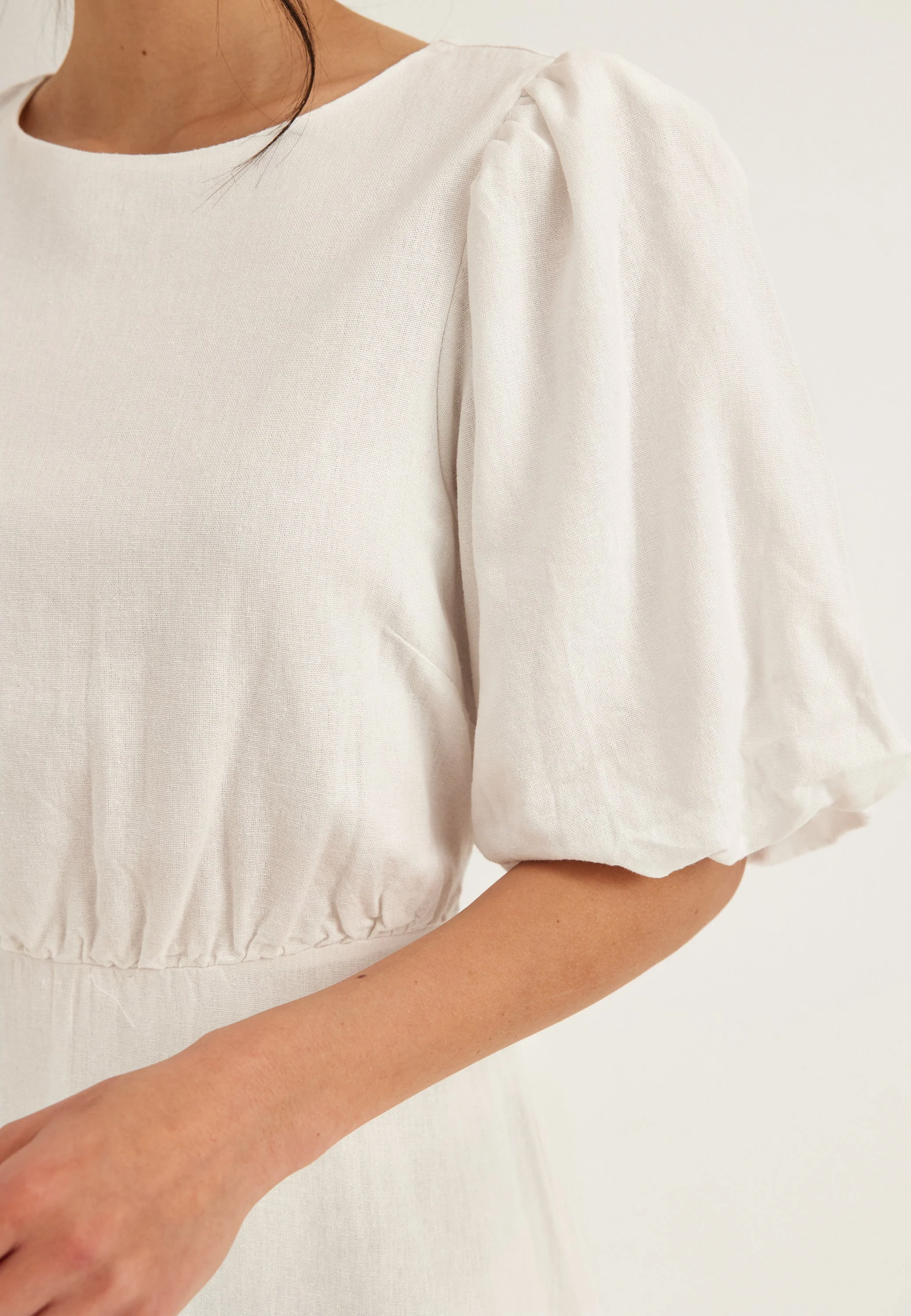 Balloon Sleeve Linen Maxi Dress - Image 7