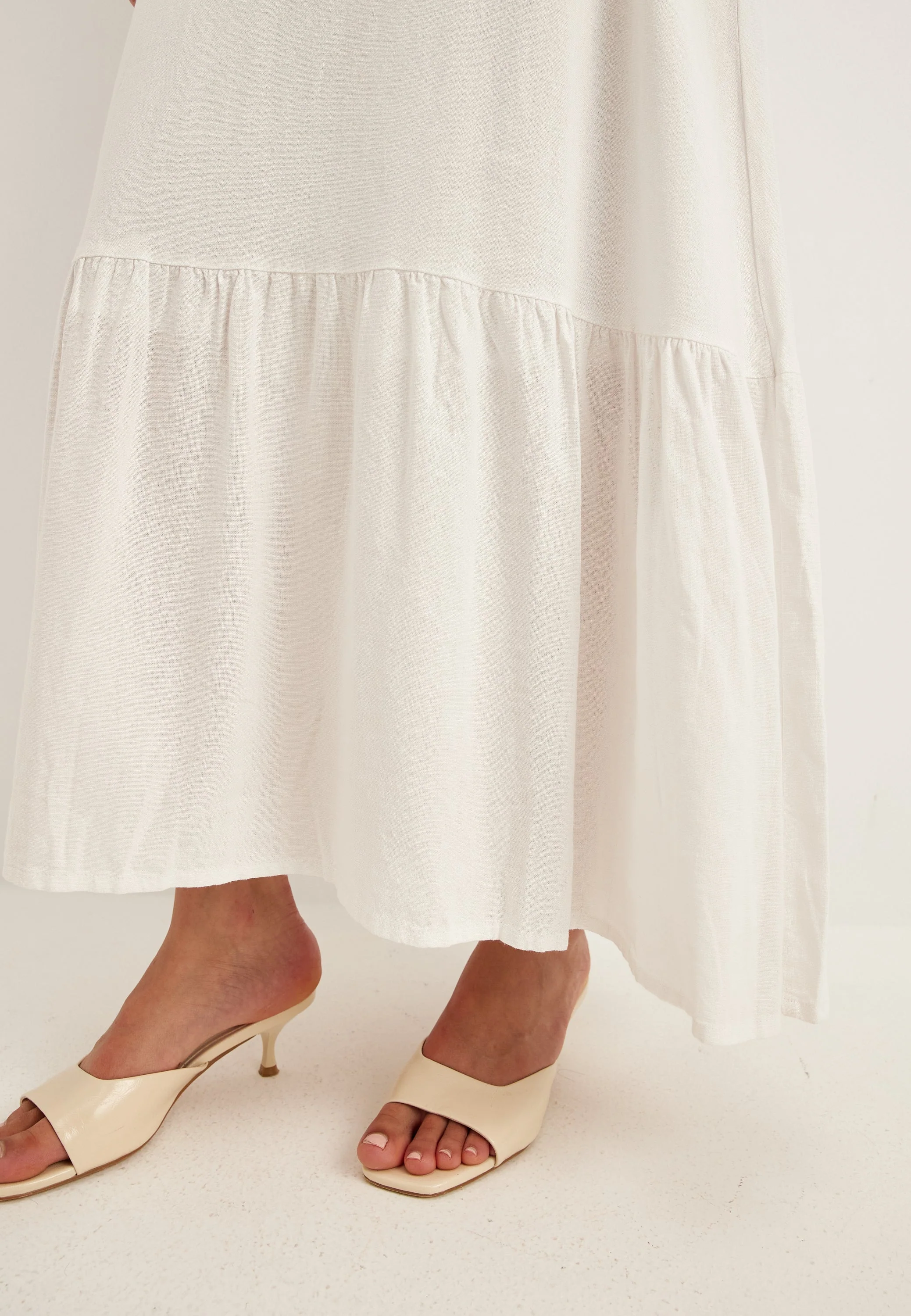 Balloon Sleeve Linen Maxi Dress - Image 8
