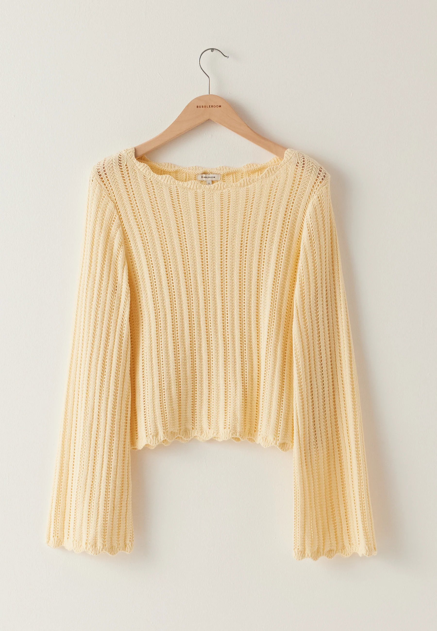 Boat Neck Structure Knitted Sweater - Image 4