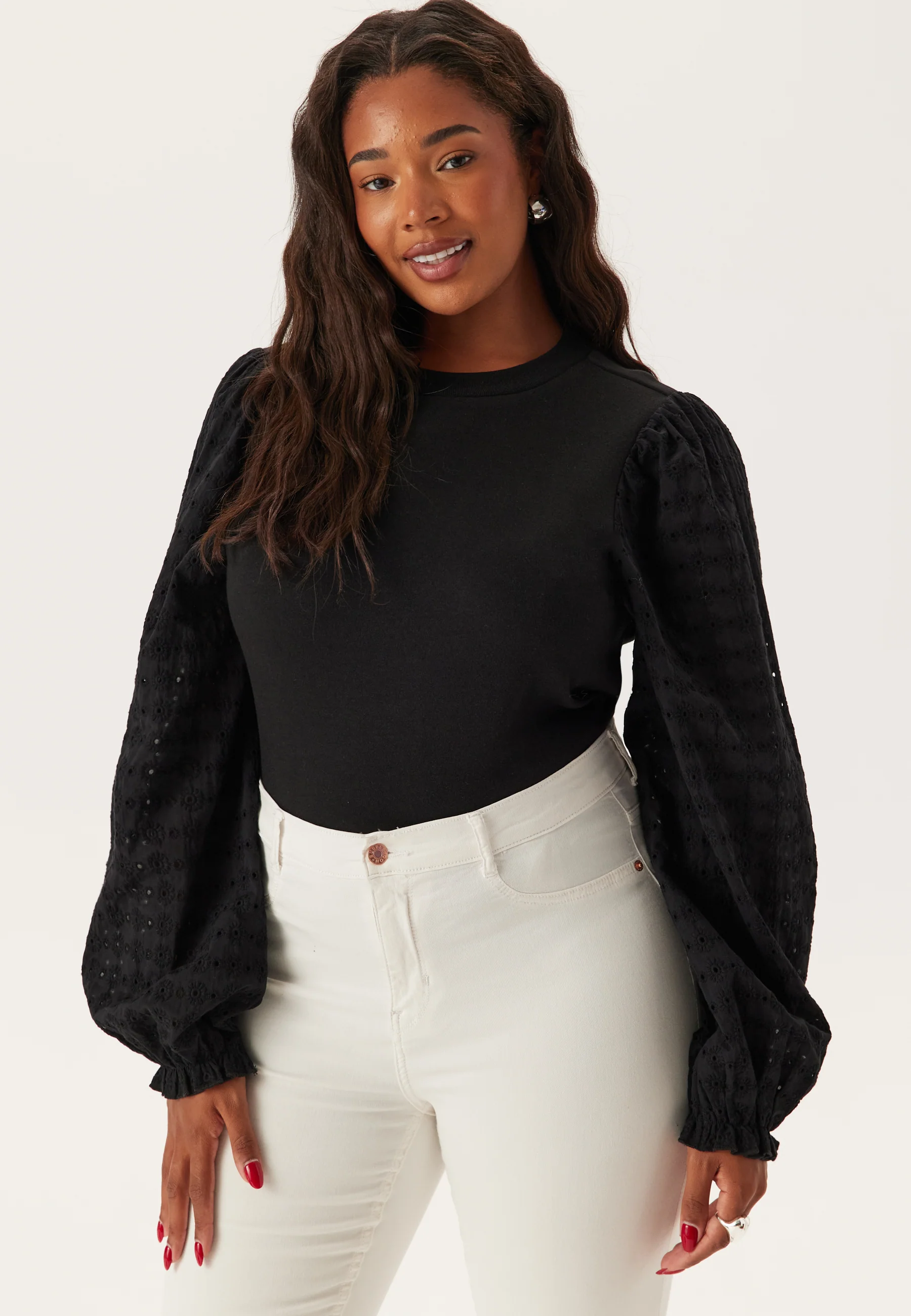 Broderie Anglaise Sleeve Top - Image 6