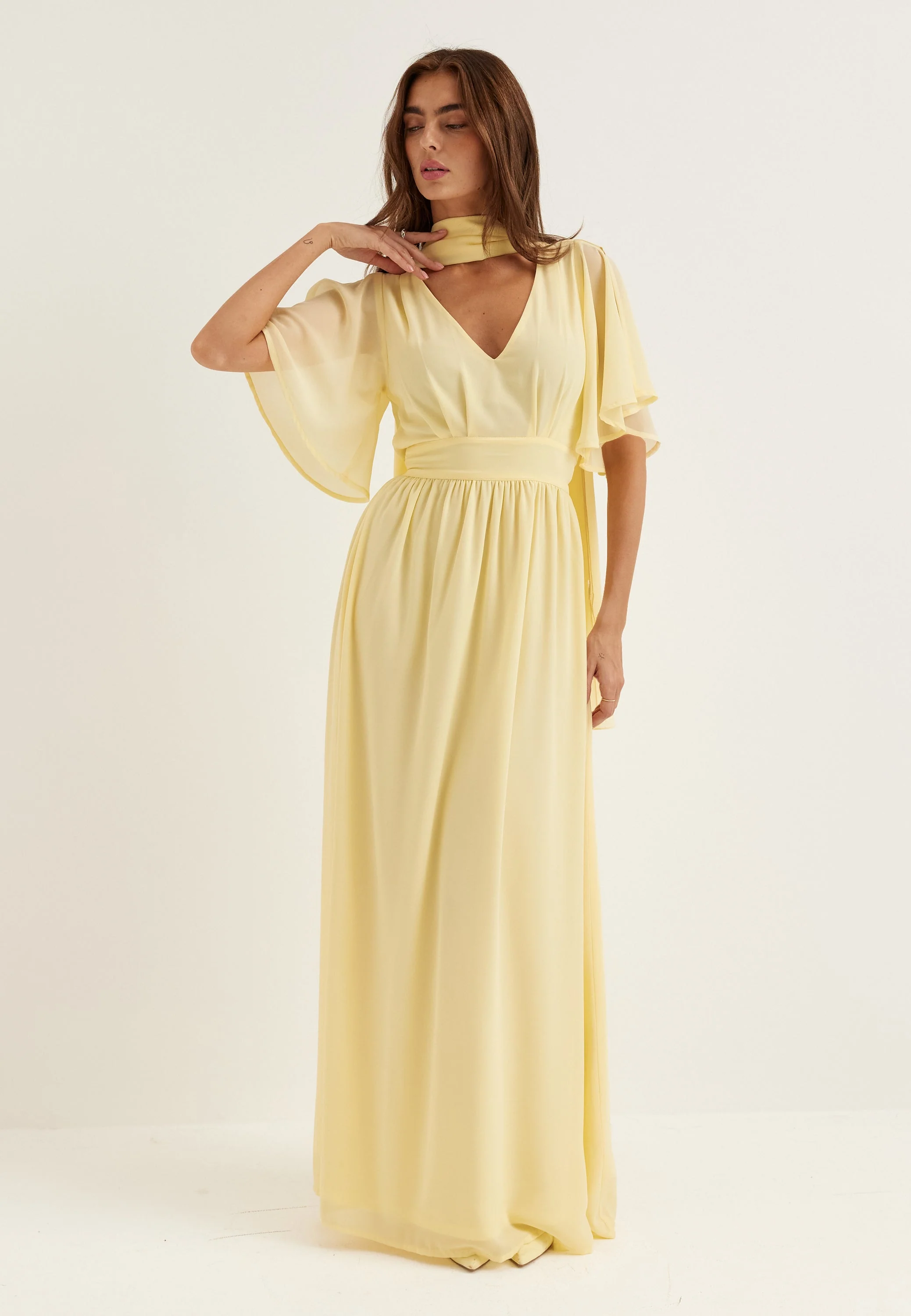 Butterfly Sleeve Chiffon Gown - Image 4