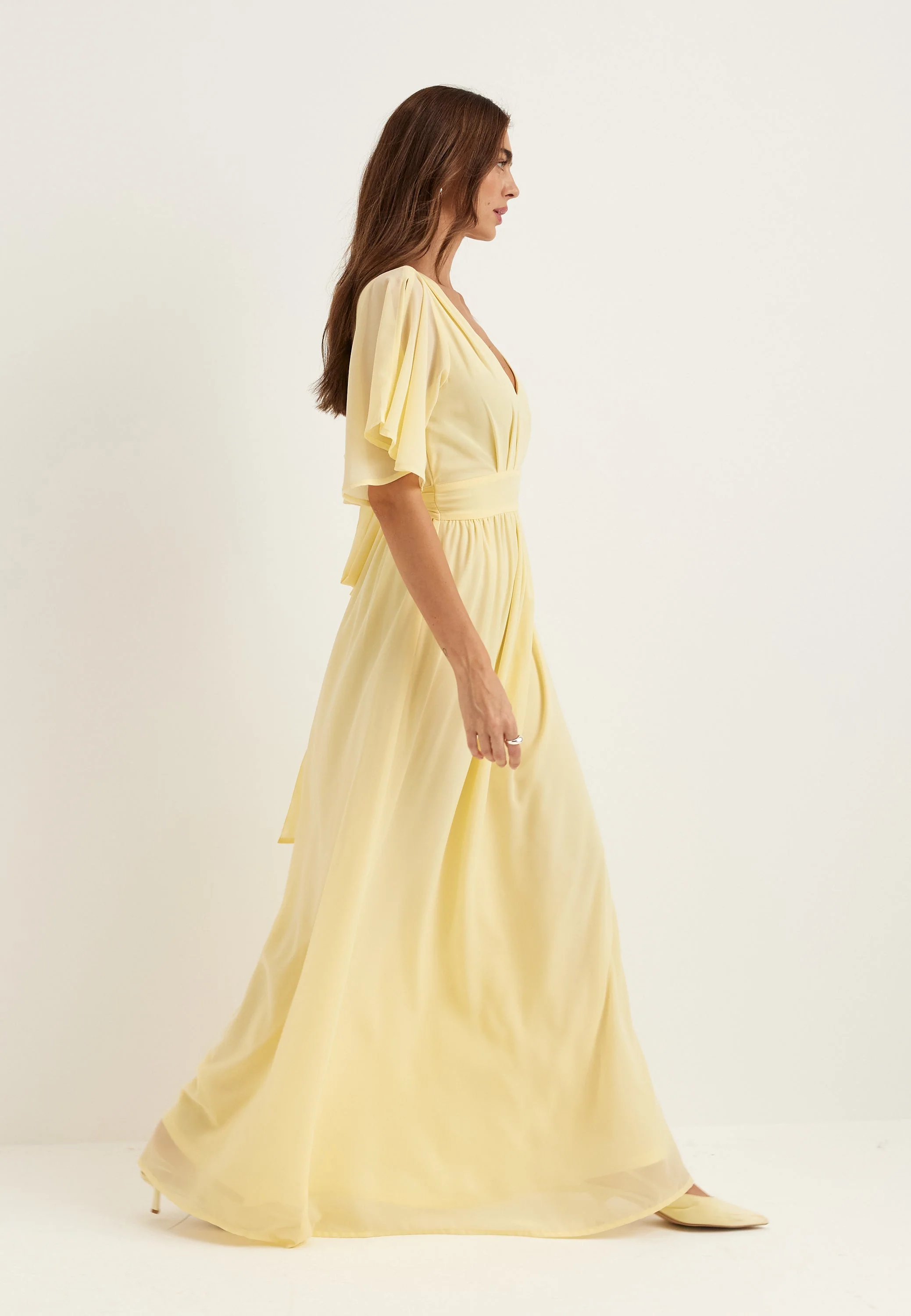 Butterfly Sleeve Chiffon Gown - Image 6