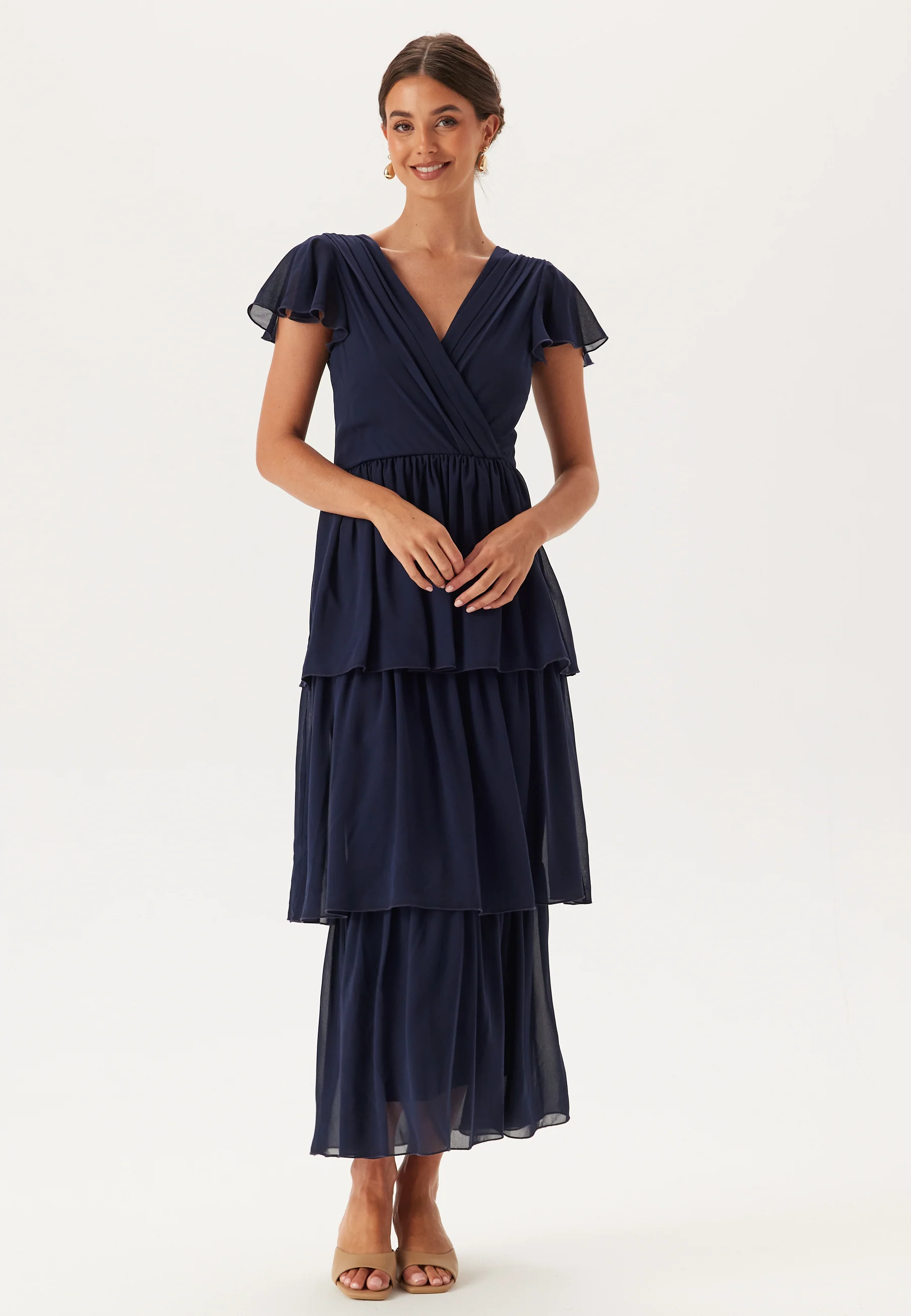 Butterfly Sleeve Flounce Dress - Image 2
