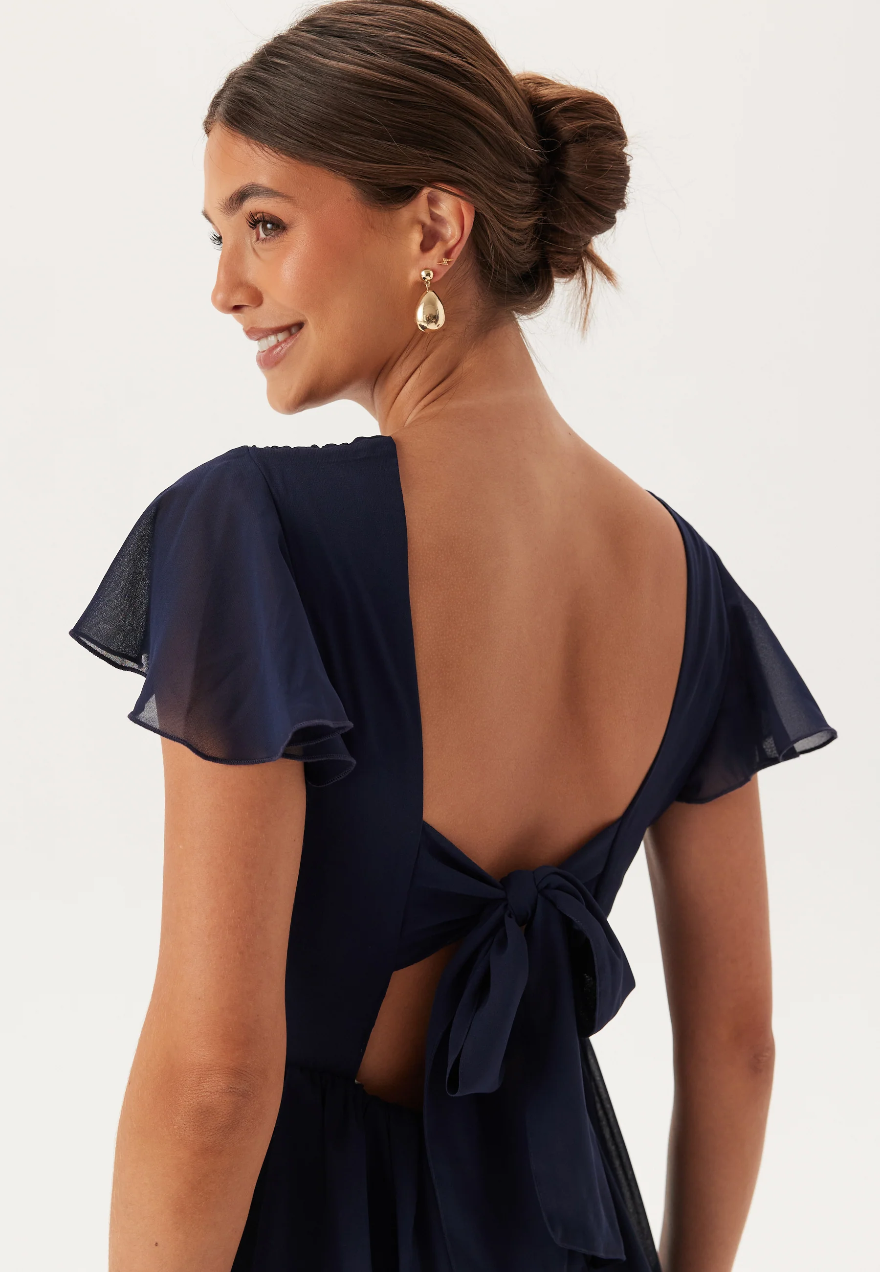 Butterfly Sleeve Flounce Dress - Image 4