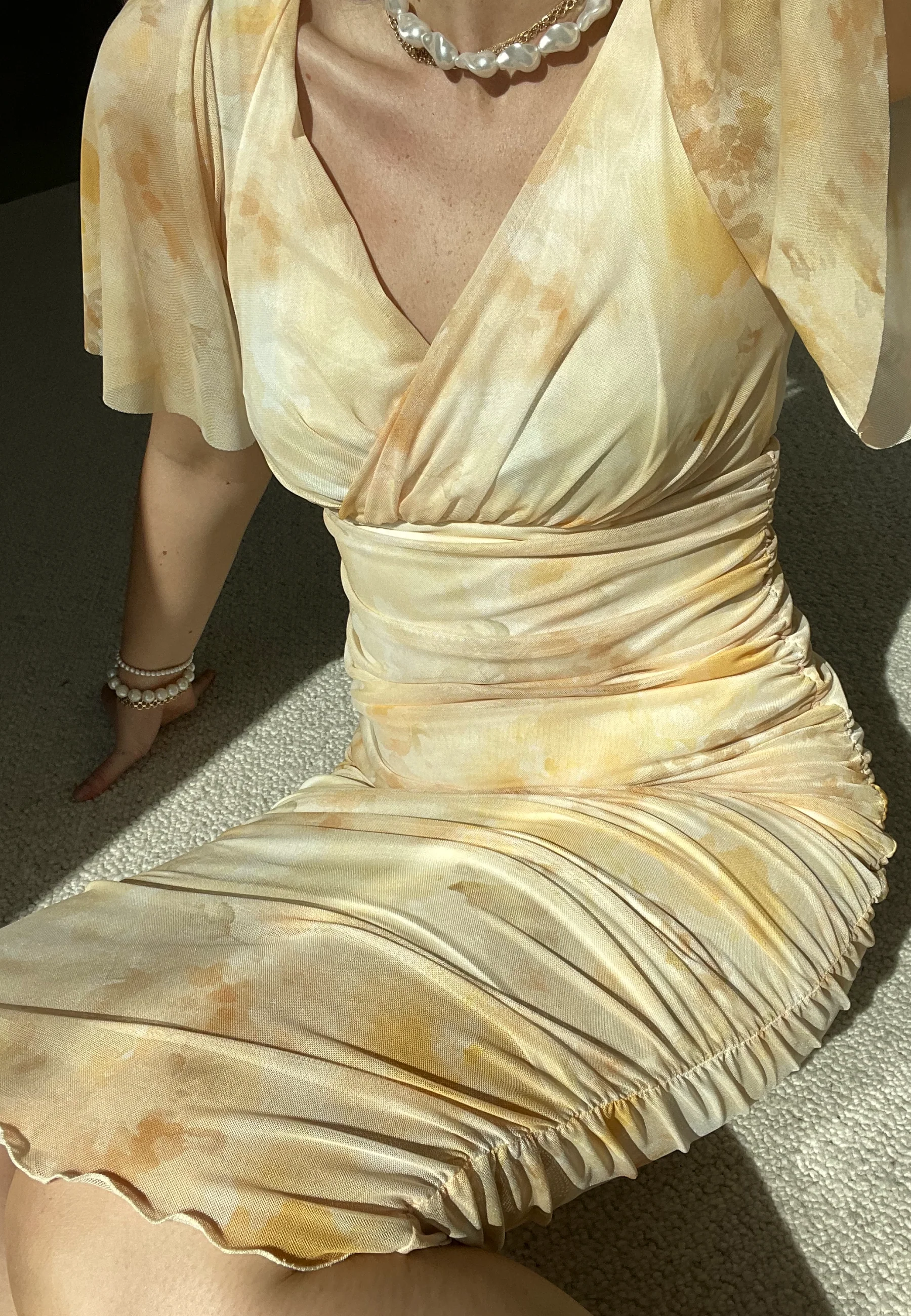 Butterfly Sleeve Mesh Ankle Dress - Image 7