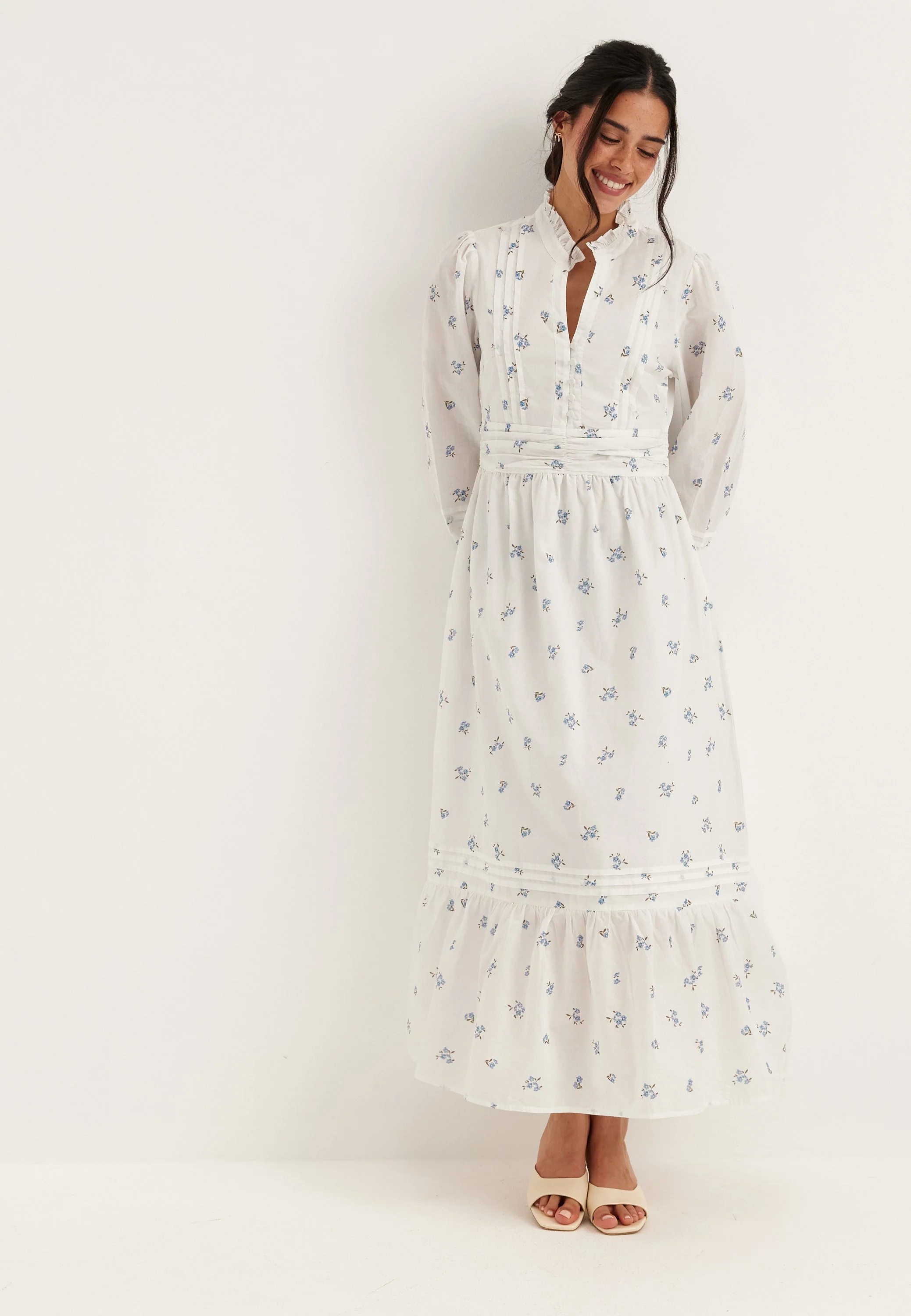 Cotton Pleated Maxi Dress - Image 3