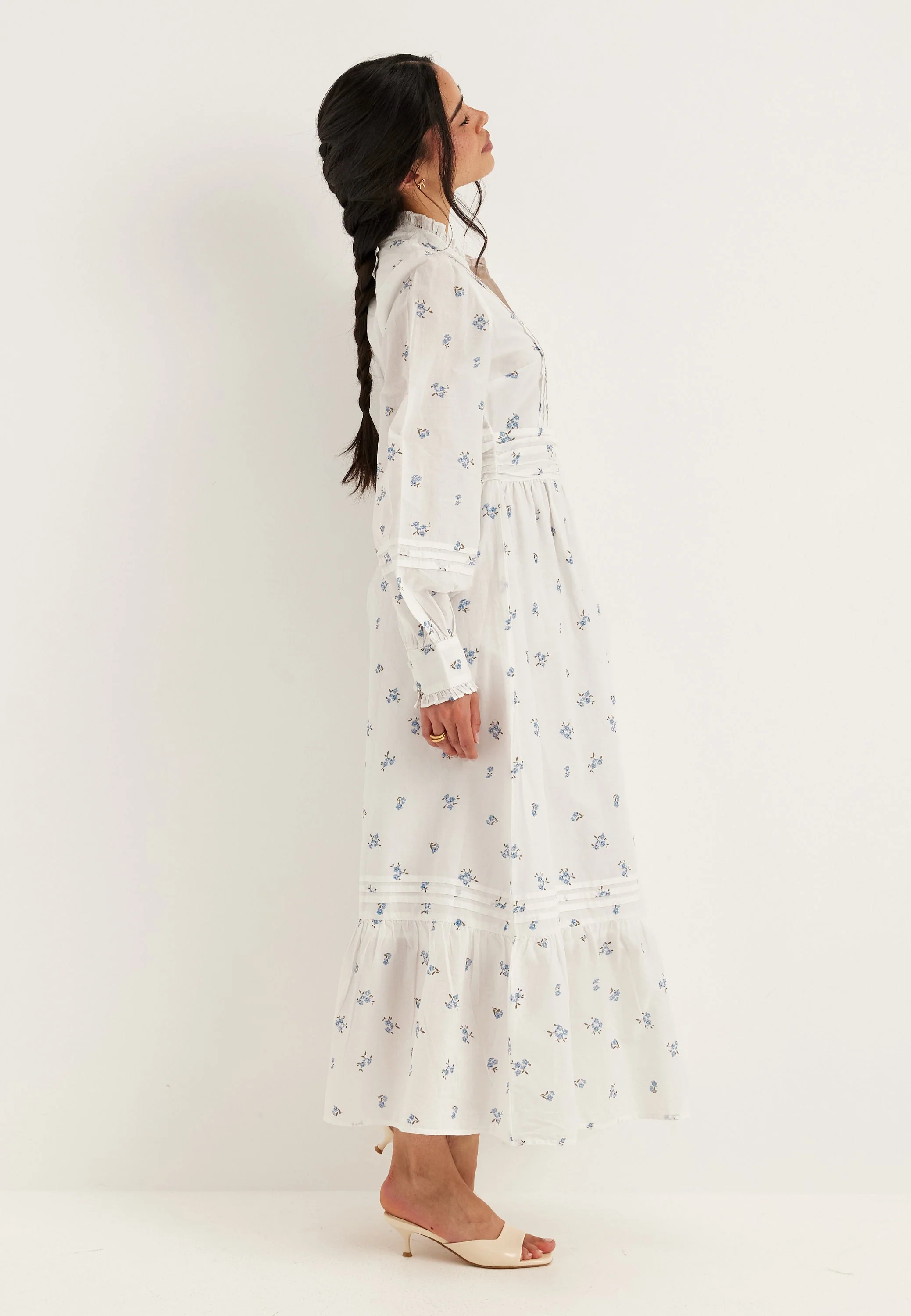 Cotton Pleated Maxi Dress - Image 9