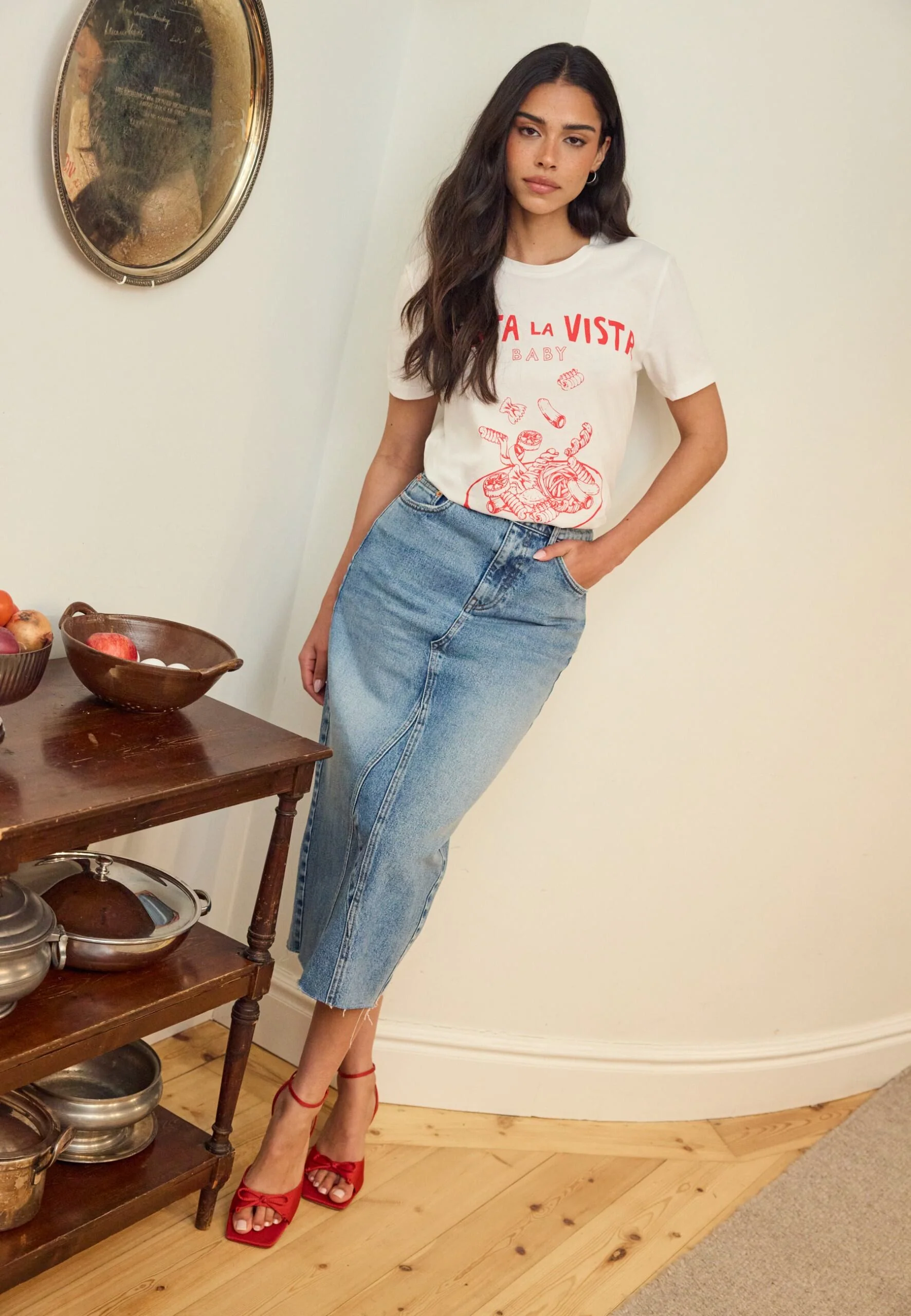 Denim Midi Skirt - Image 6