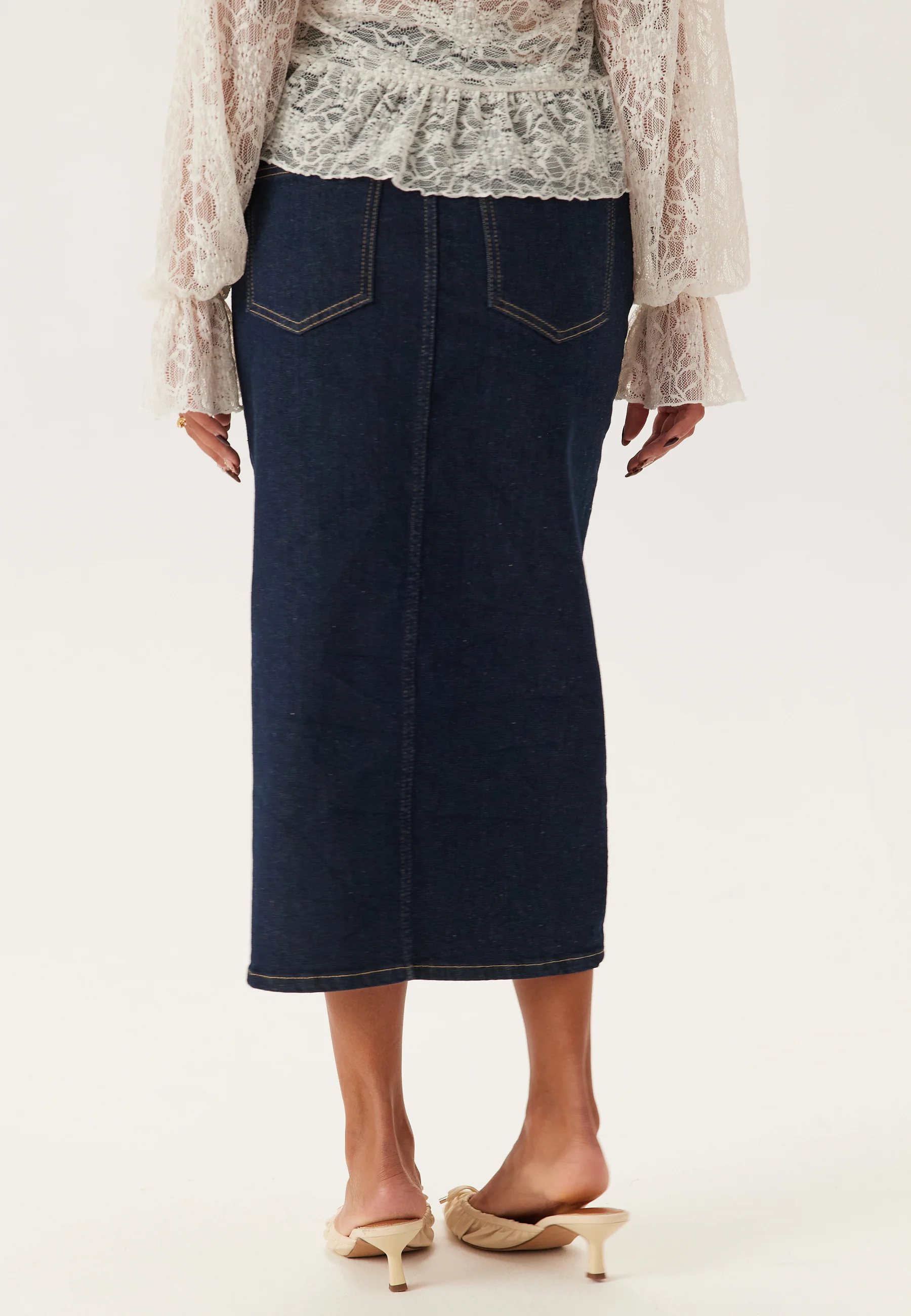 Denim Midi Skirt - Image 3