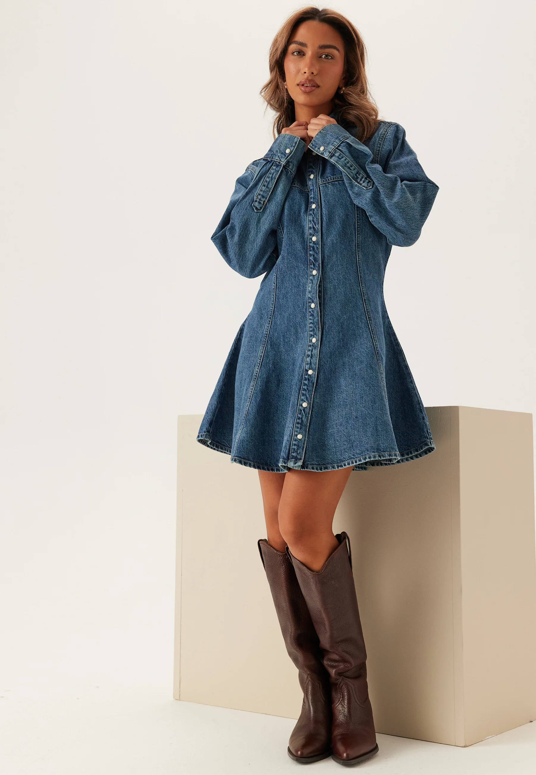 Denim Mini Dress - Image 2
