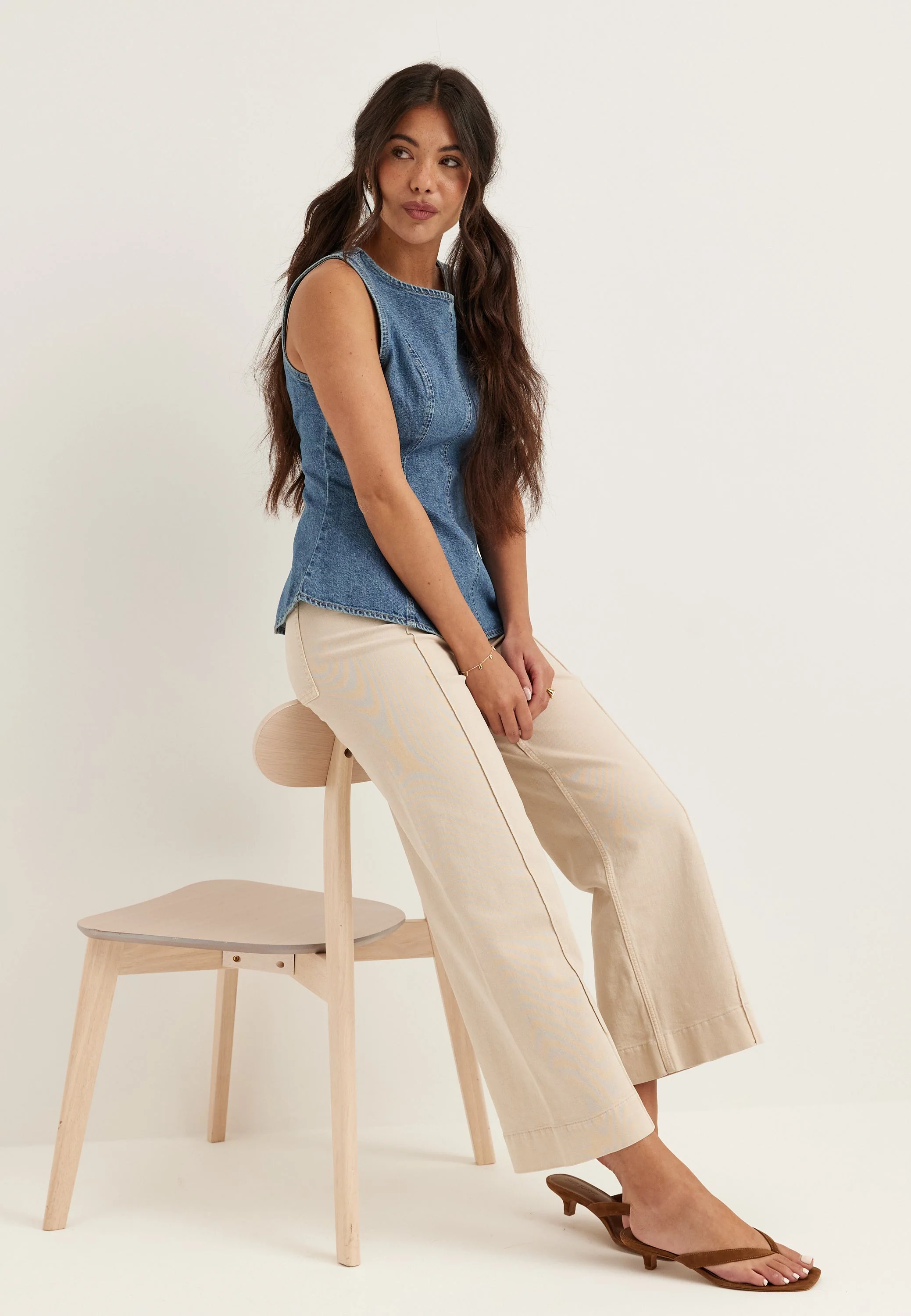 Denim Peplum Top - Image 7