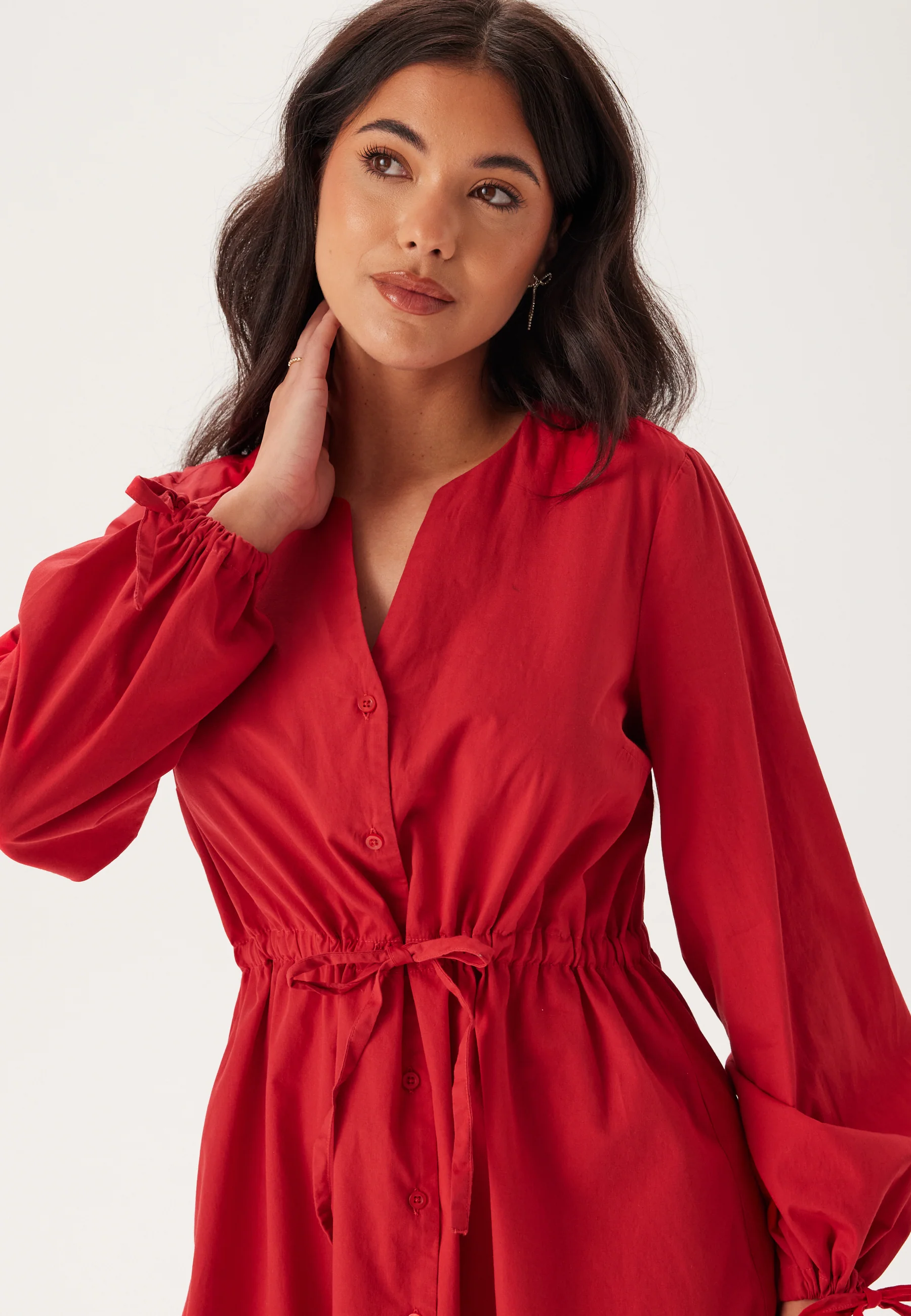 Drawstring Cotton Dress - Image 3
