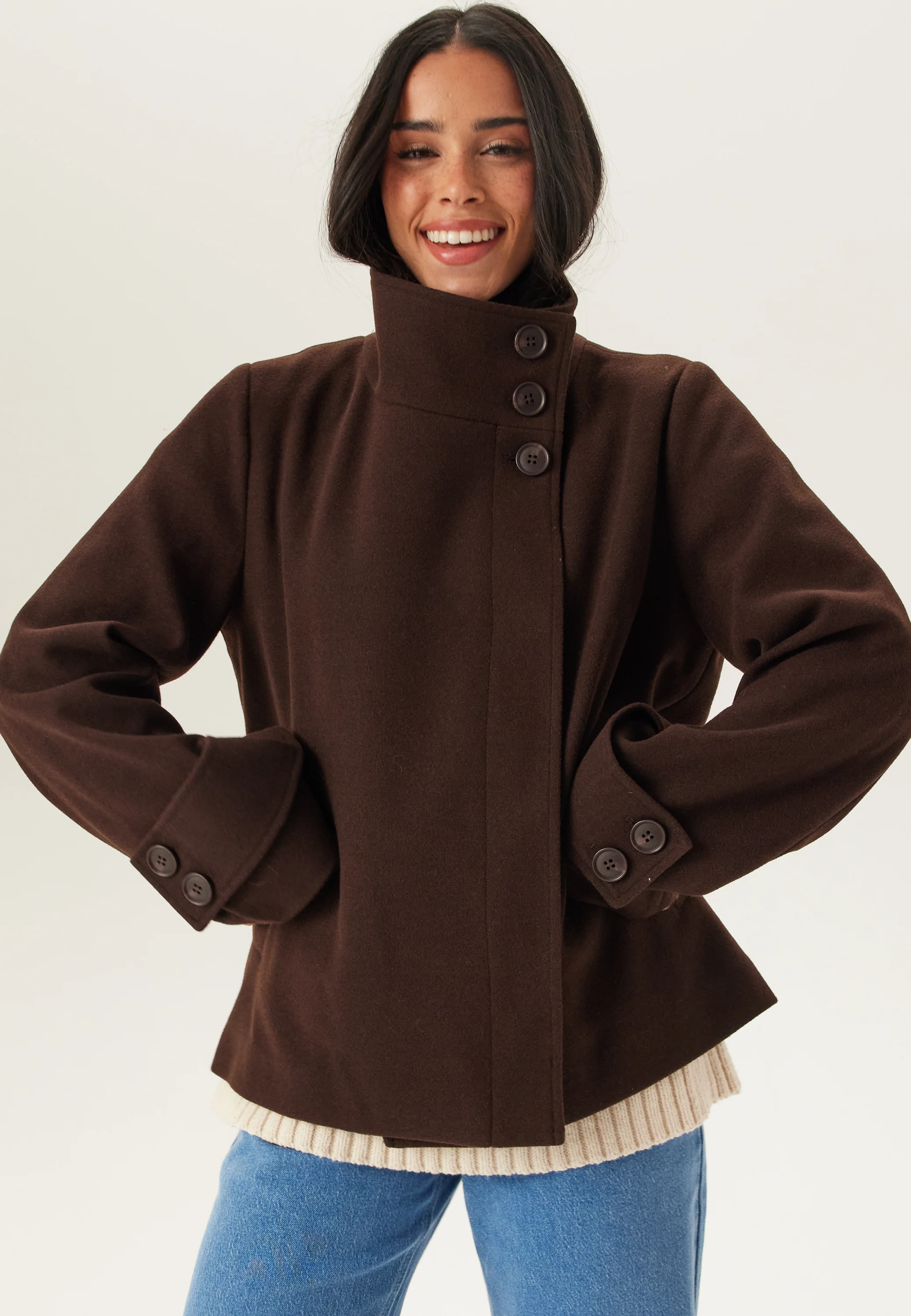 High Neck Short Coat - Image 5