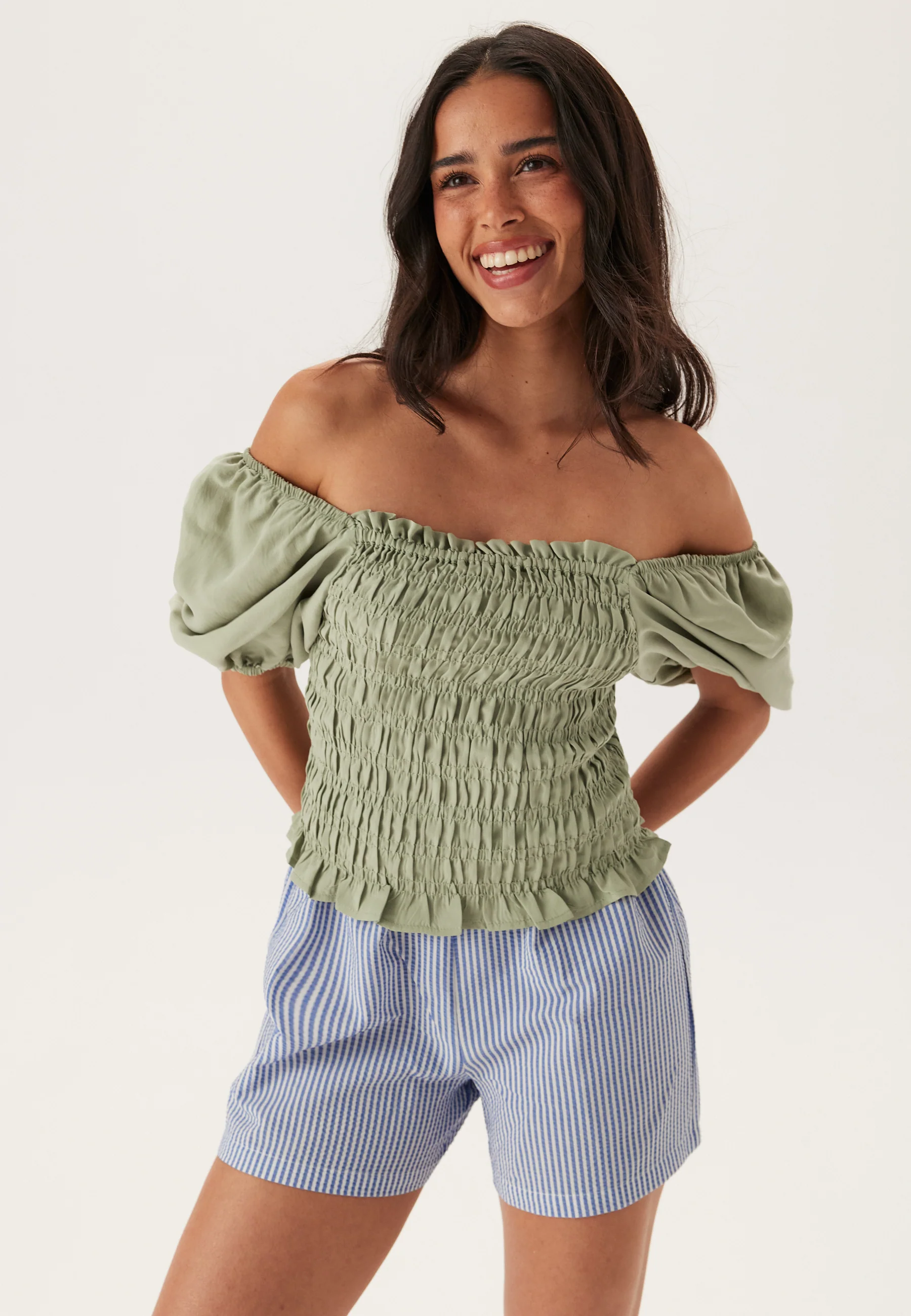 High Waist Striped Shorts - Image 6