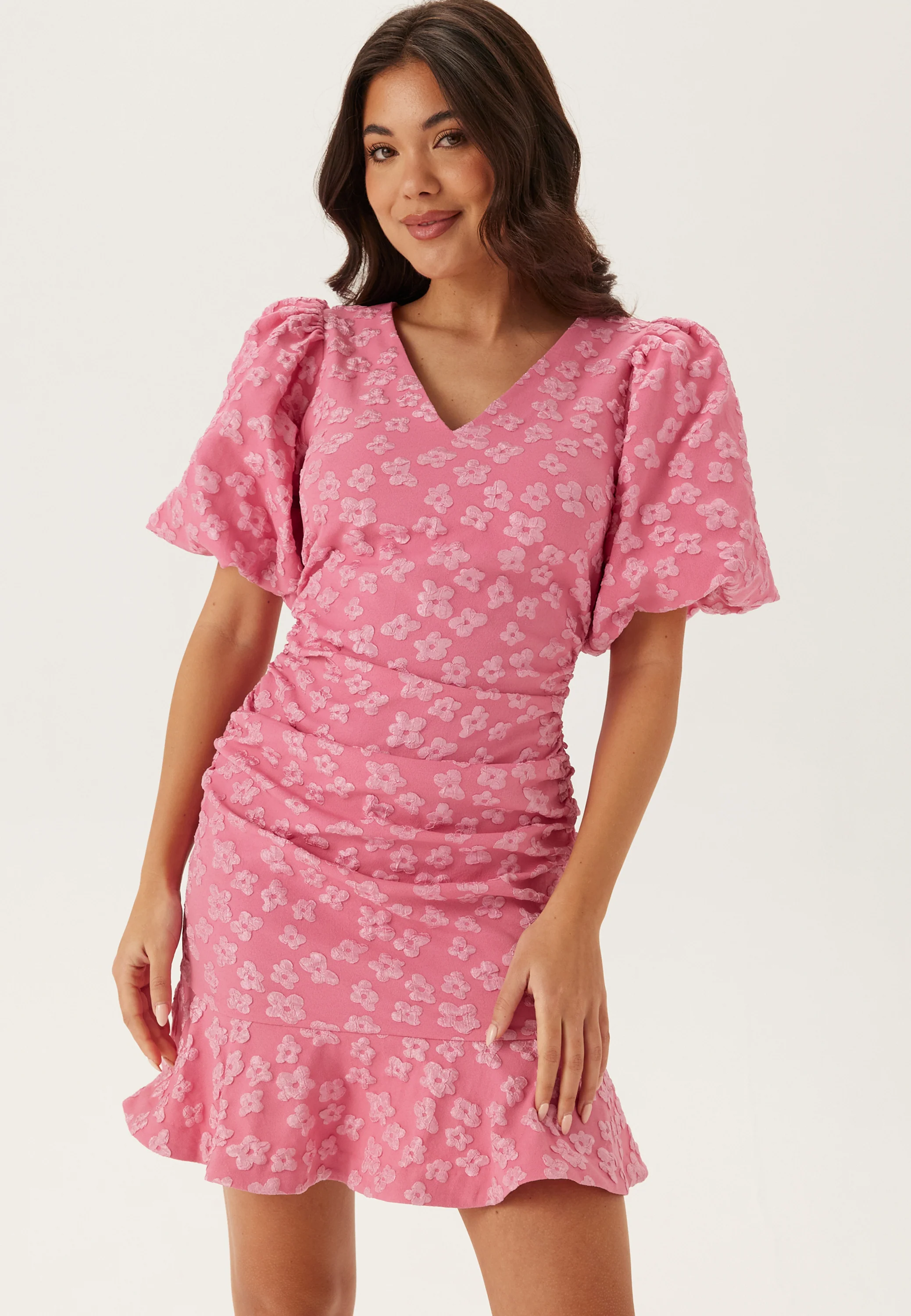 Jacquard Flounce Short Dress - Image 3