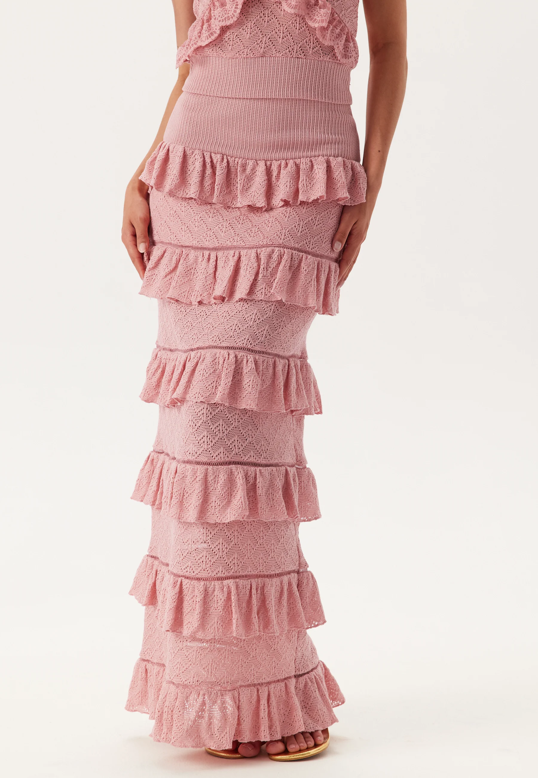 Knitted Frill Ankle Skirt - Image 4