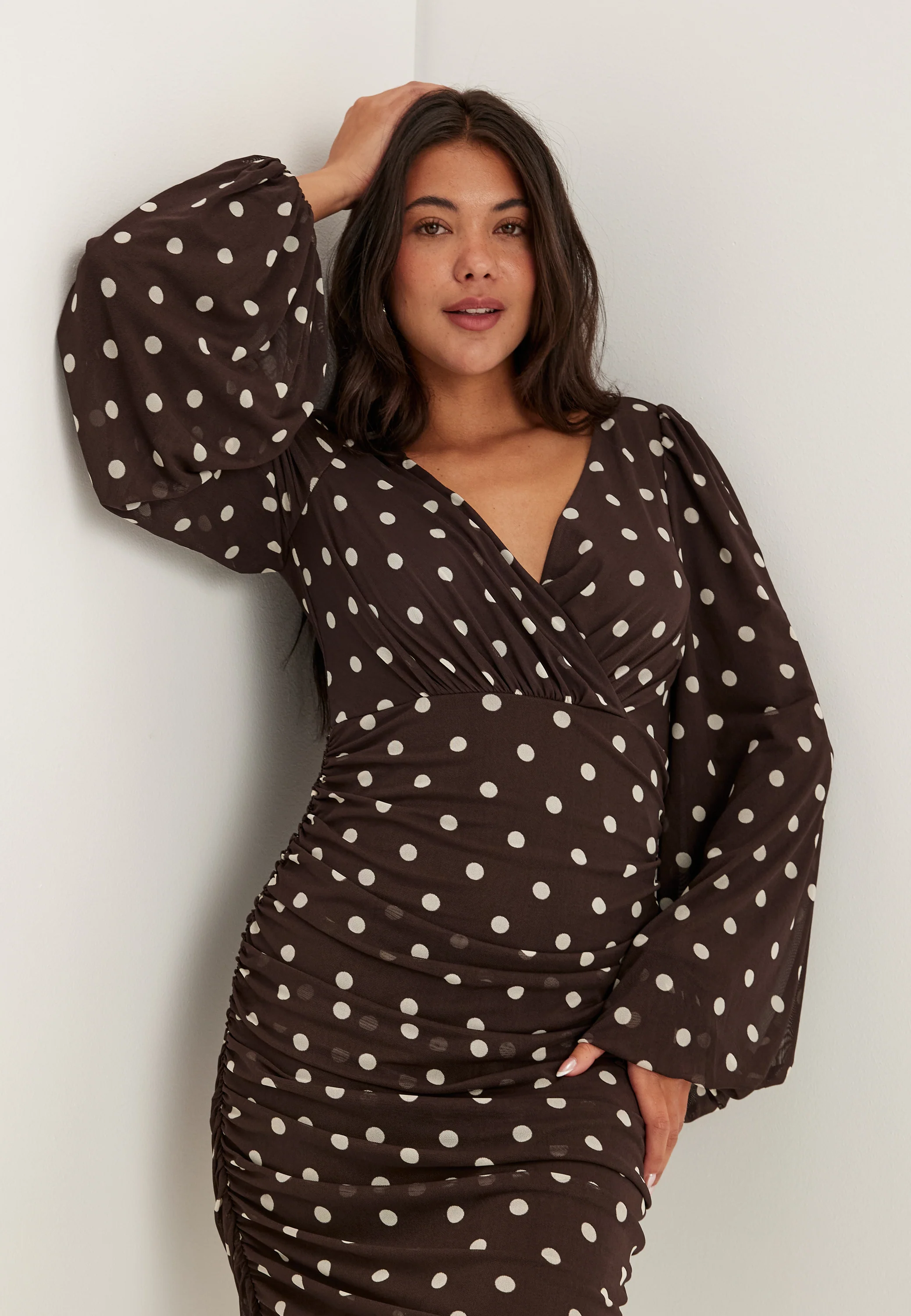 Mesh Wrap Ankle Dress - Image 3