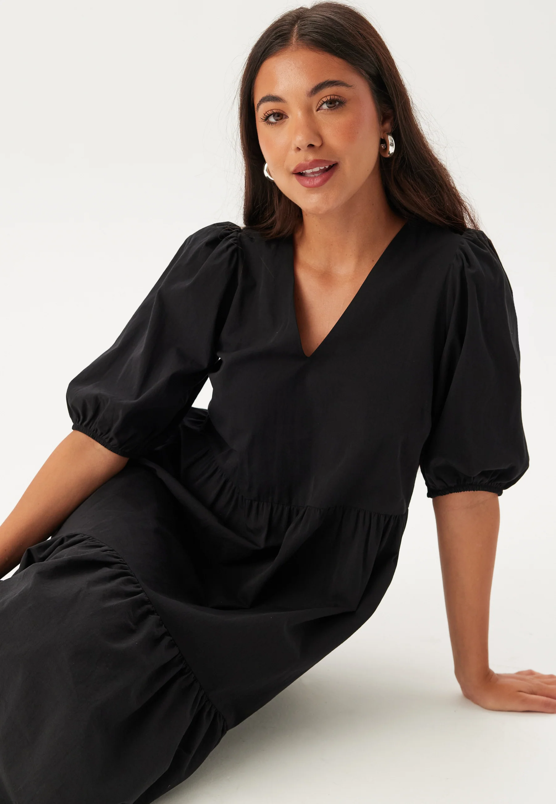 Midi Puff Sleeve Dress