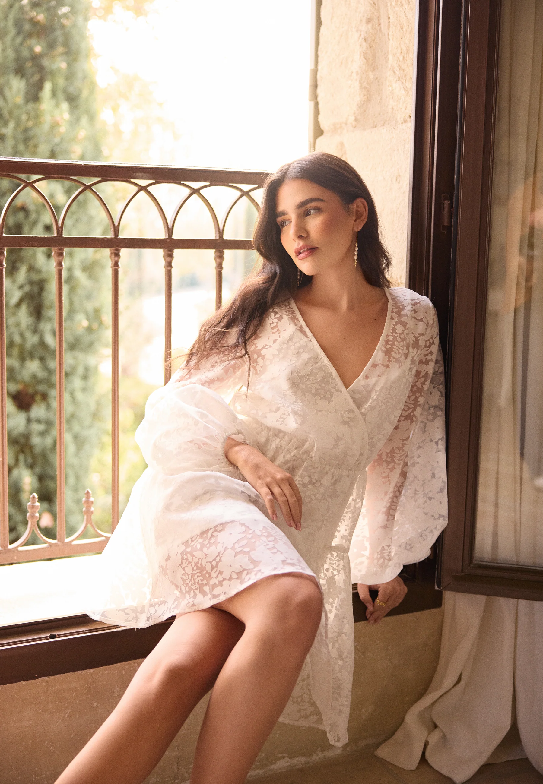 Overlap Balloon Sleeve Dress - Image 6