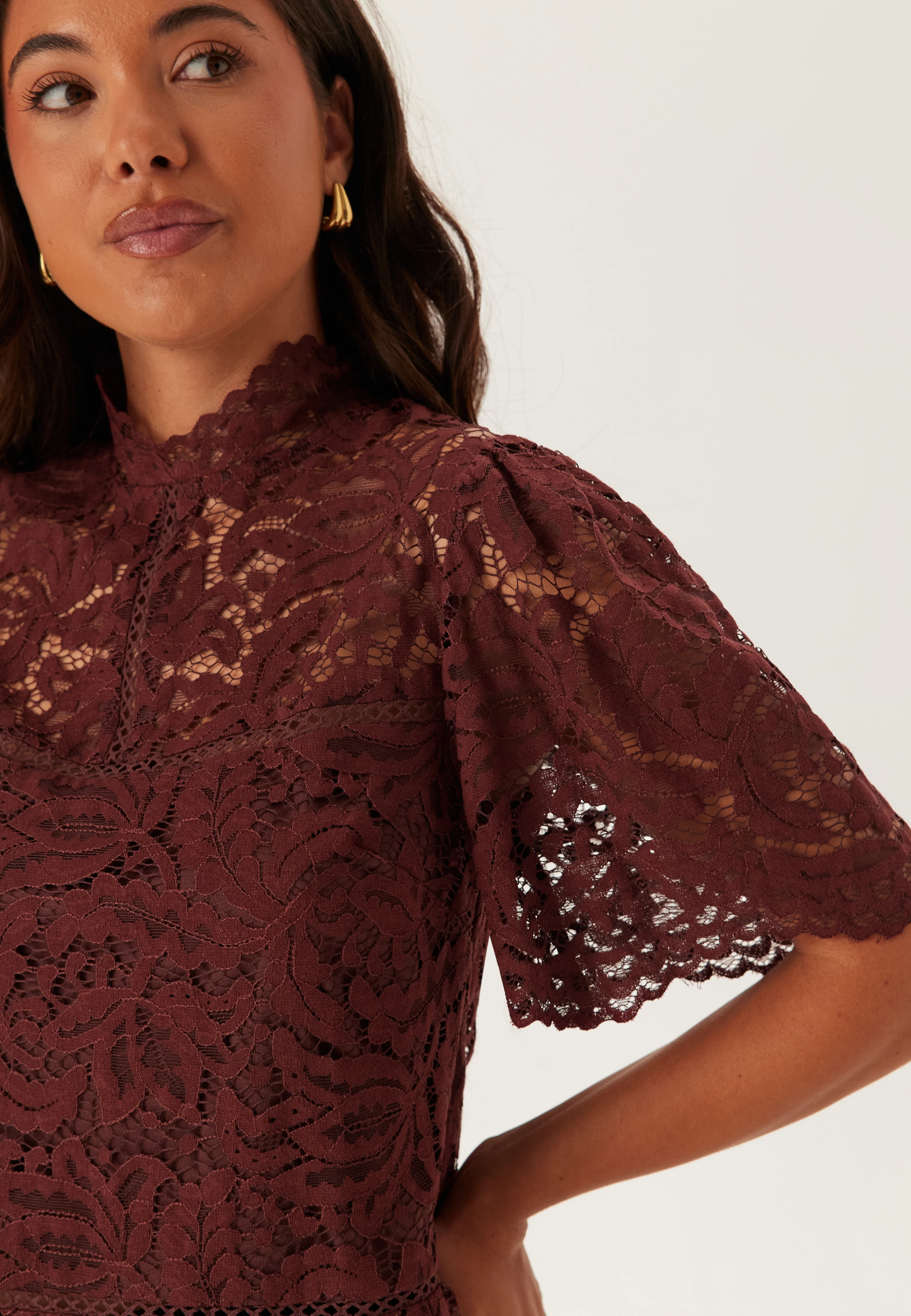 Peplum Cotton Lace Blouse - Image 4