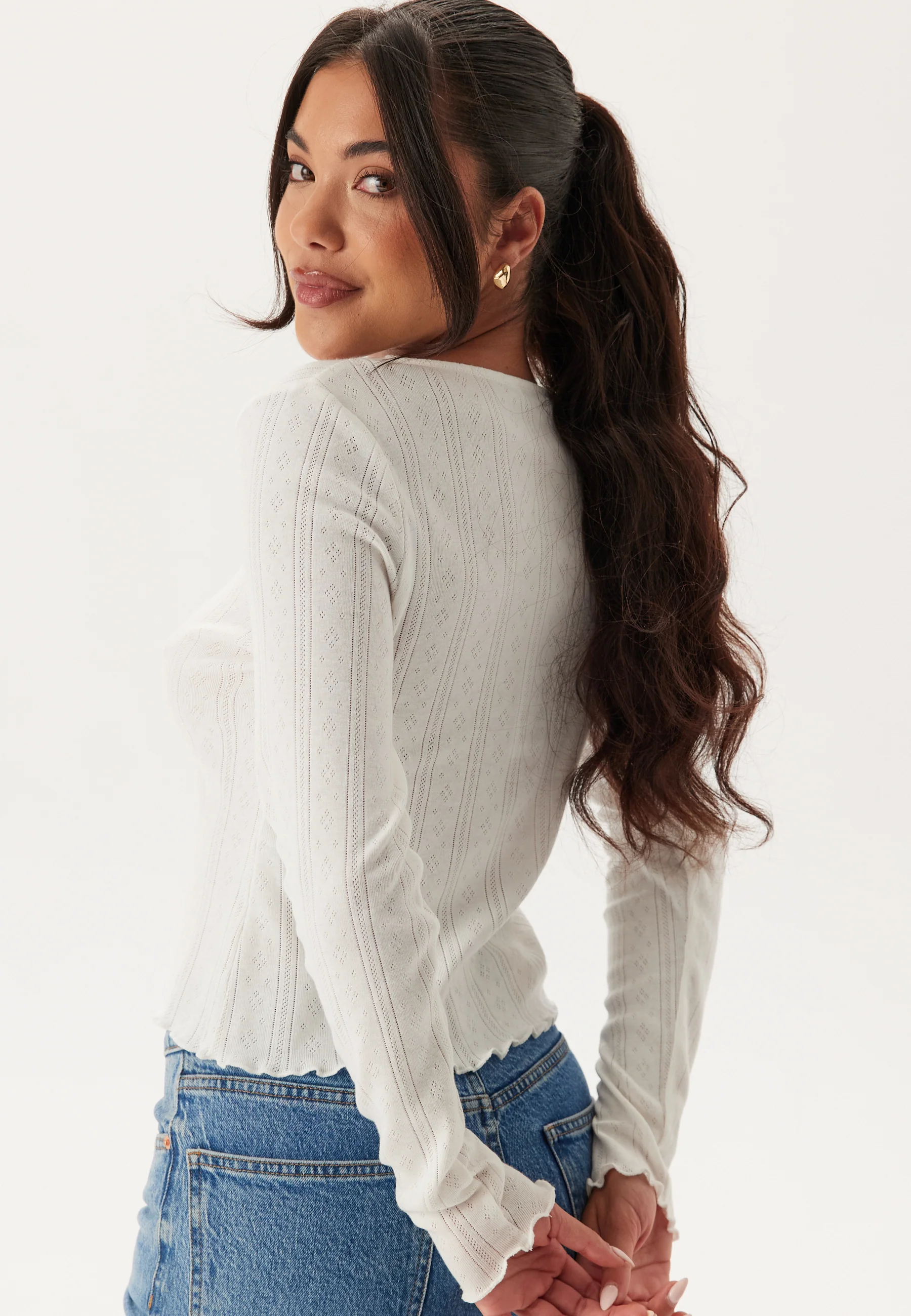 Pointelle Cardigan Top - Image 2