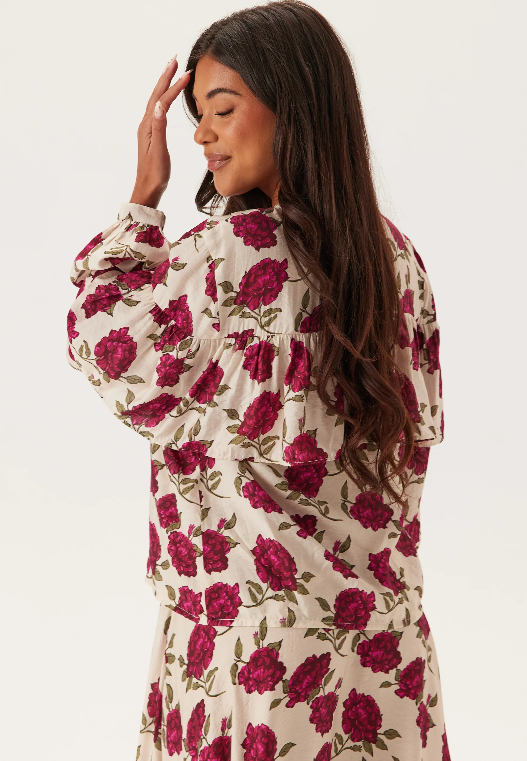 Printed Frill Blouse - Image 4
