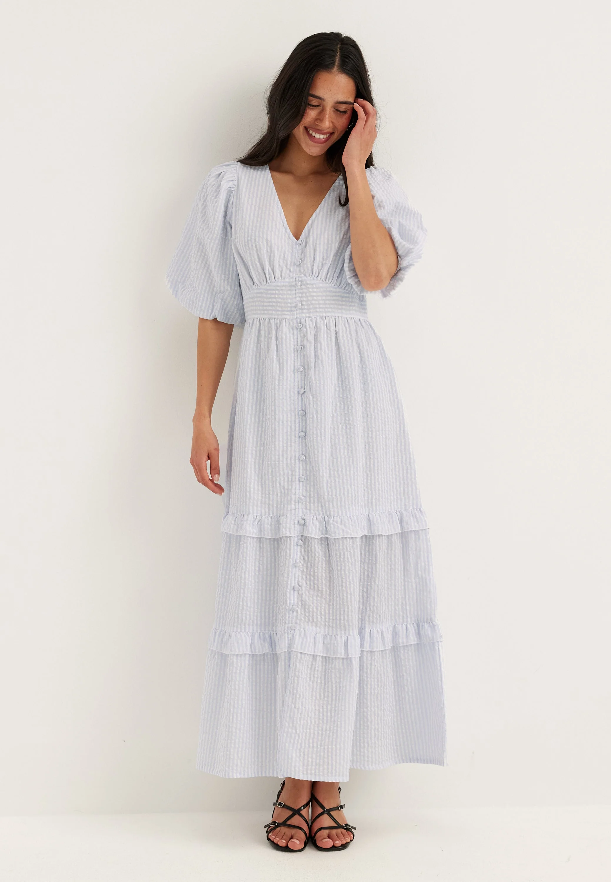 Puff Sleeve Frill Dress - Image 3