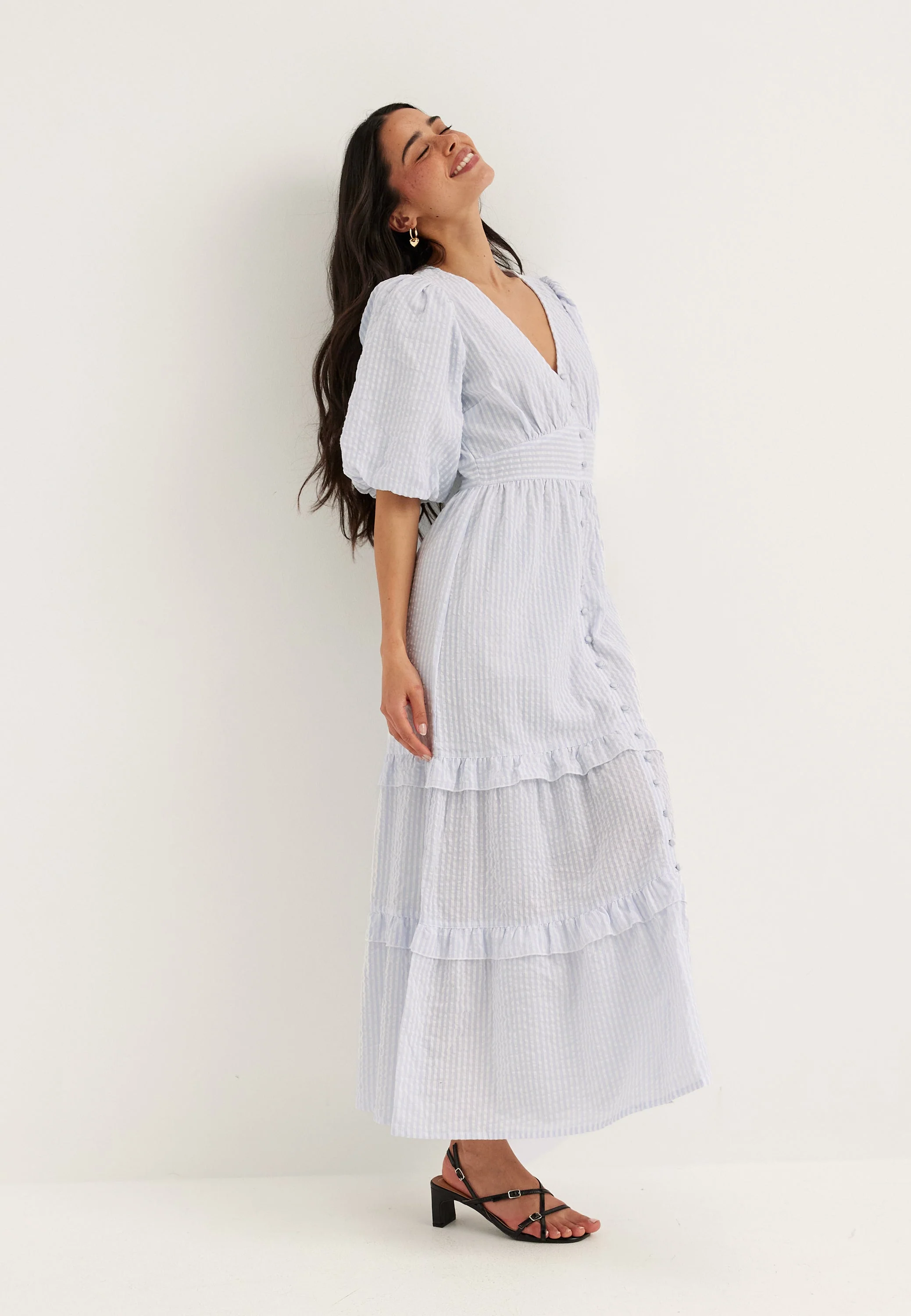 Puff Sleeve Frill Dress - Image 4