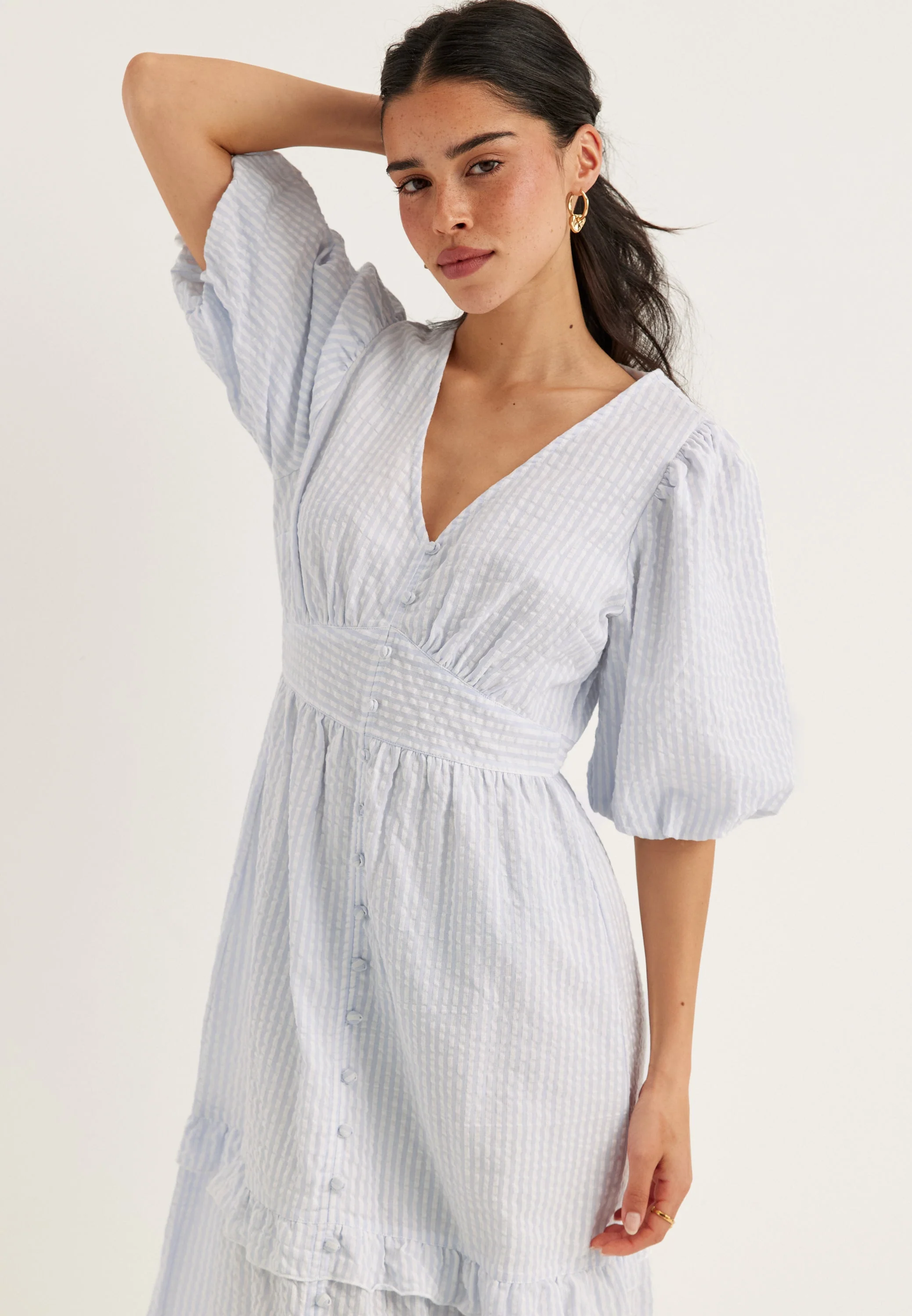 Puff Sleeve Frill Dress - Image 6