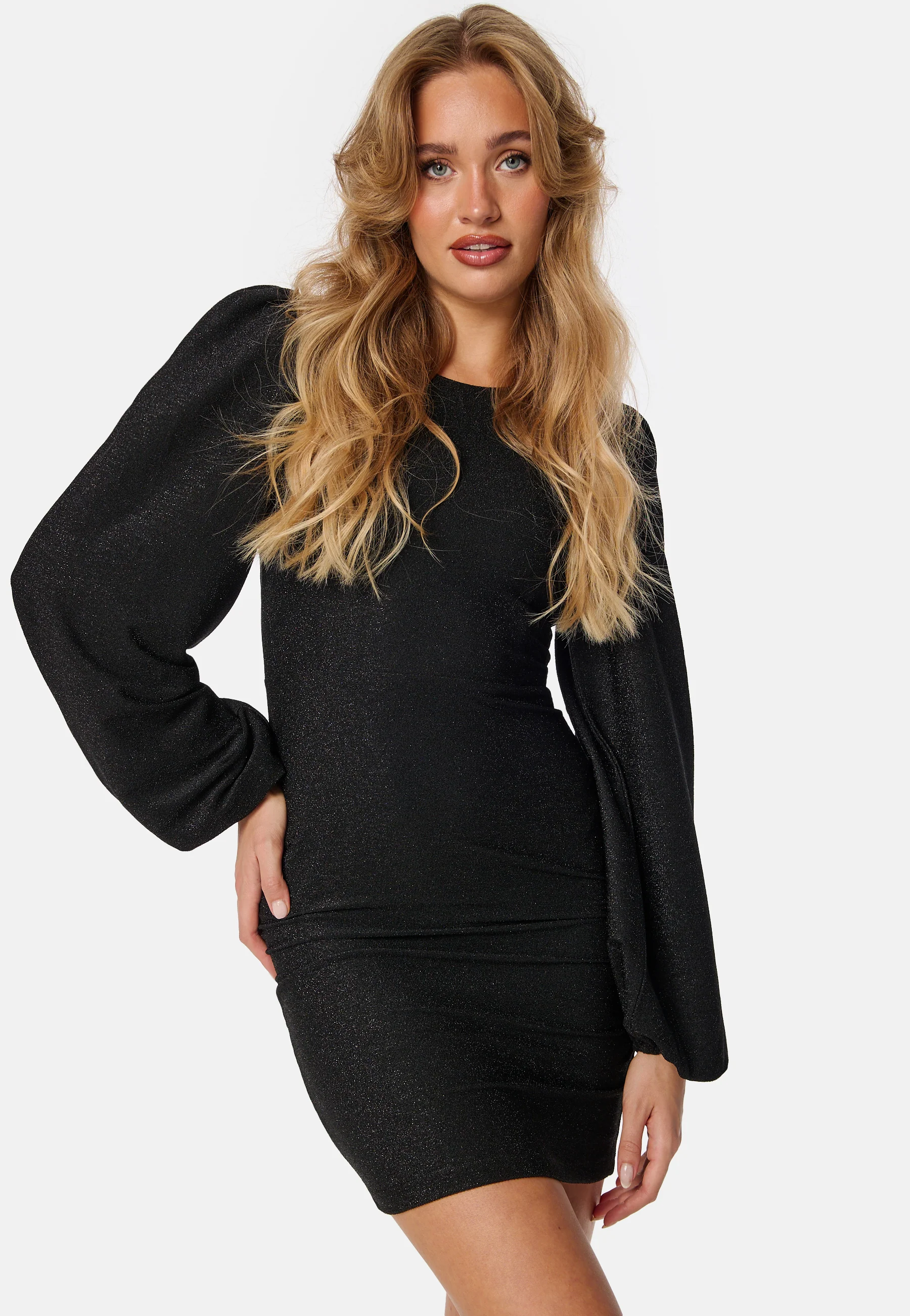 Puff Sleeve Sparkling Dress