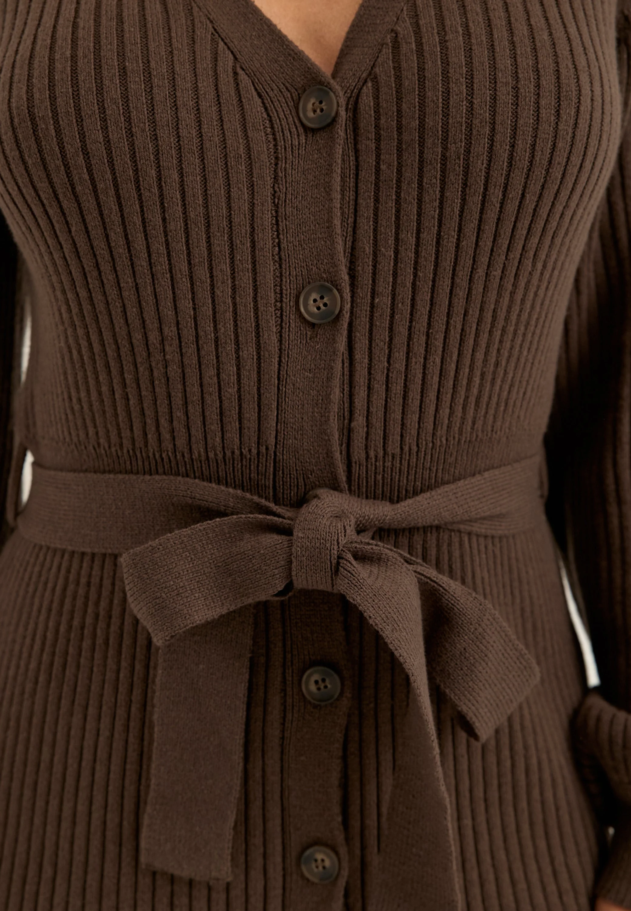 Rib Knitted Cardigan Dress - Image 10