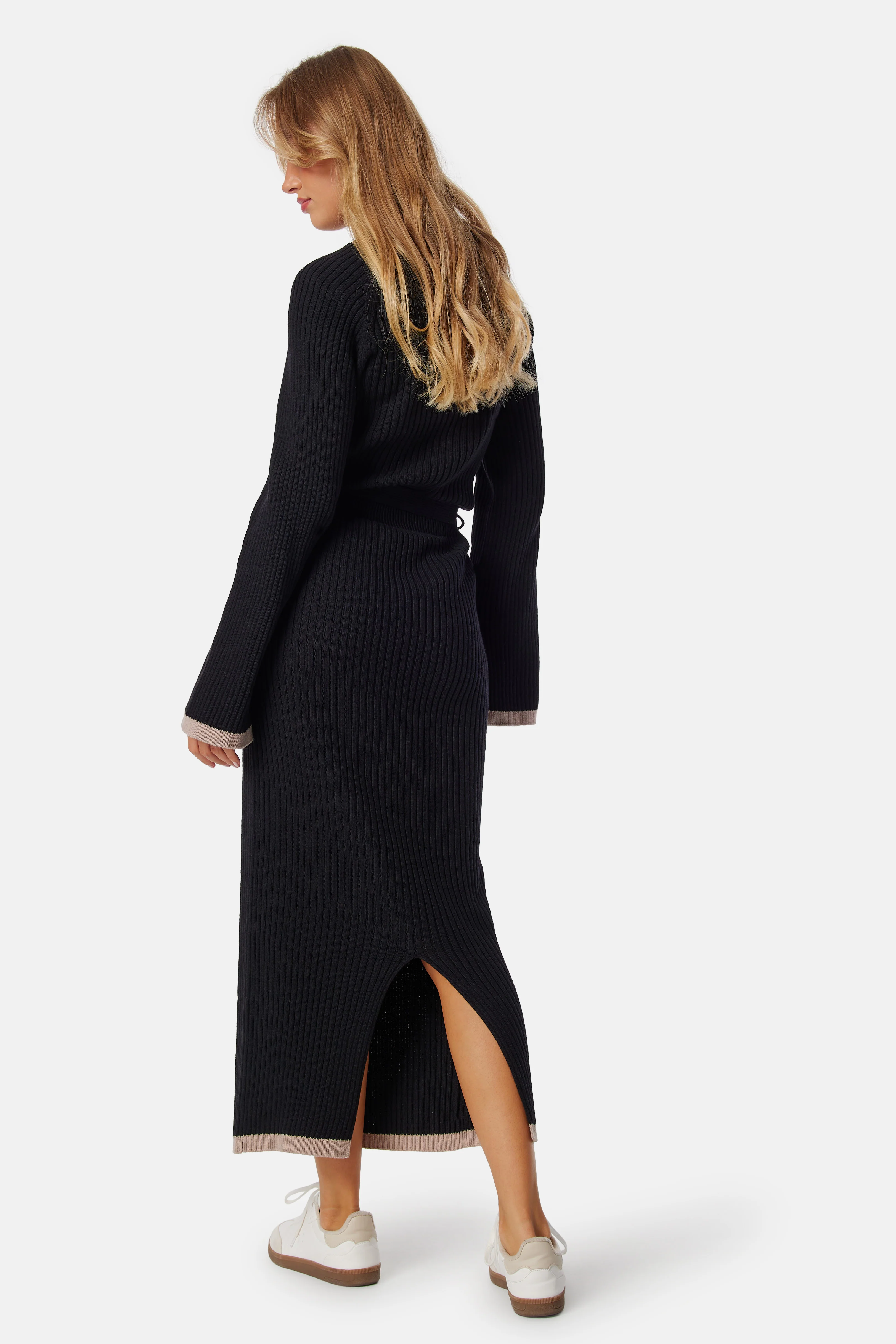 Round Neck Rib Knitted Maxi Dress - Image 5