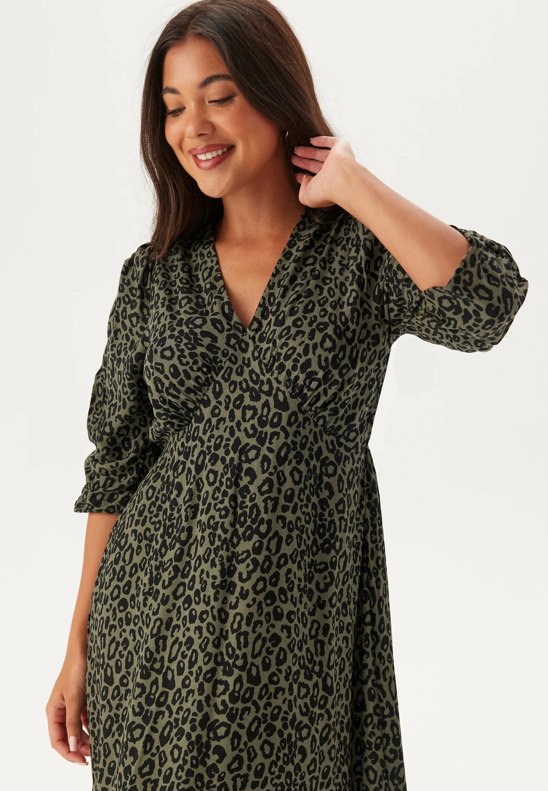 Ruched Sleeve Midi Dress - Image 2