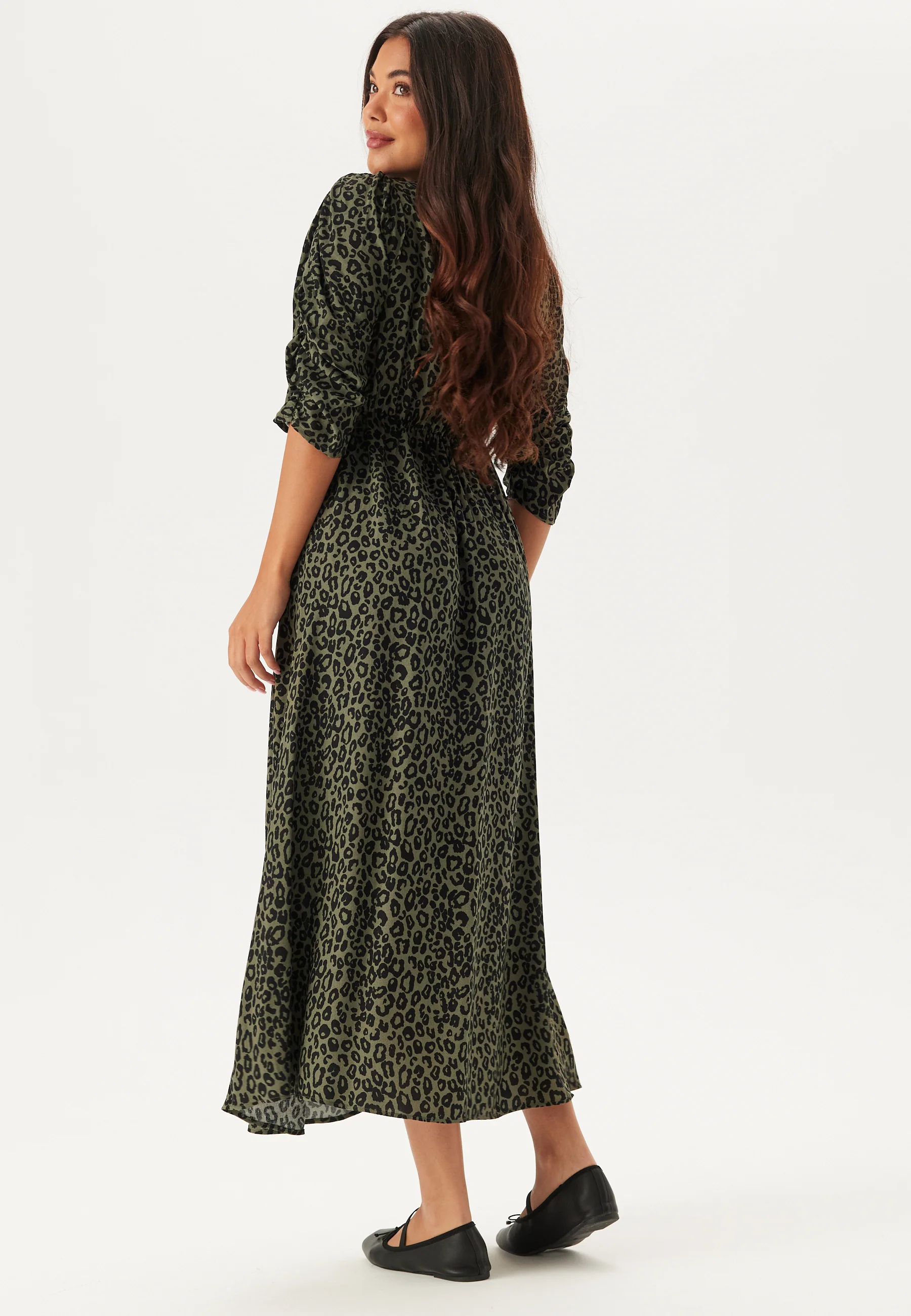 Ruched Sleeve Midi Dress - Image 3