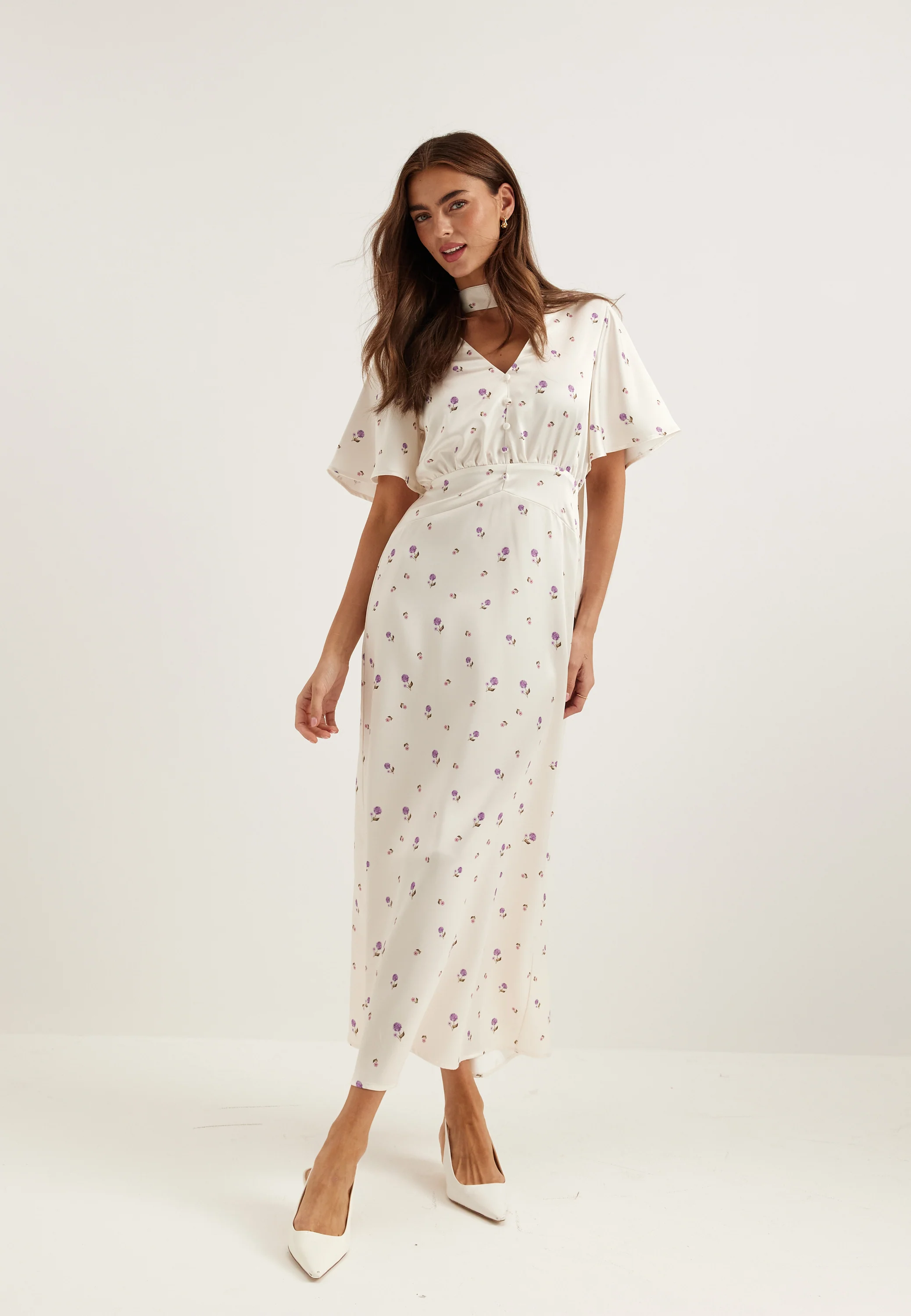 Satin Scarf Maxi Dress - Image 4