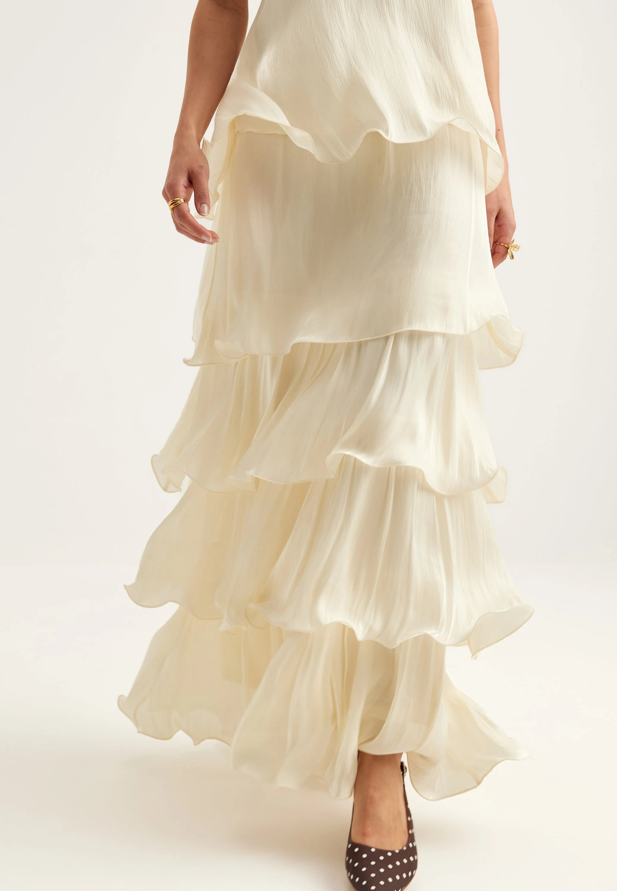 Shimmer Flounce Maxi Skirt - Image 6