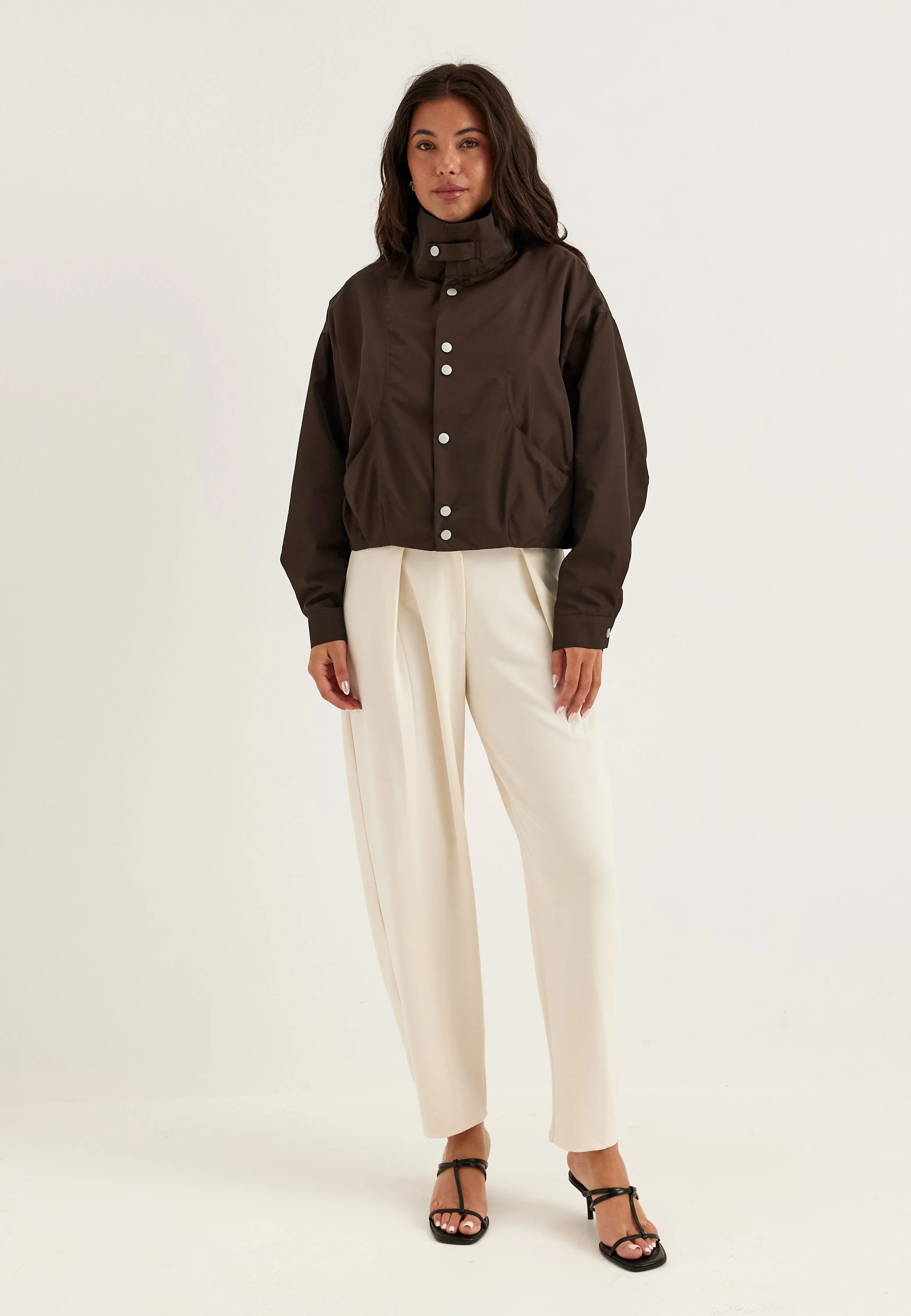 Short High Collar Jacket - Image 4