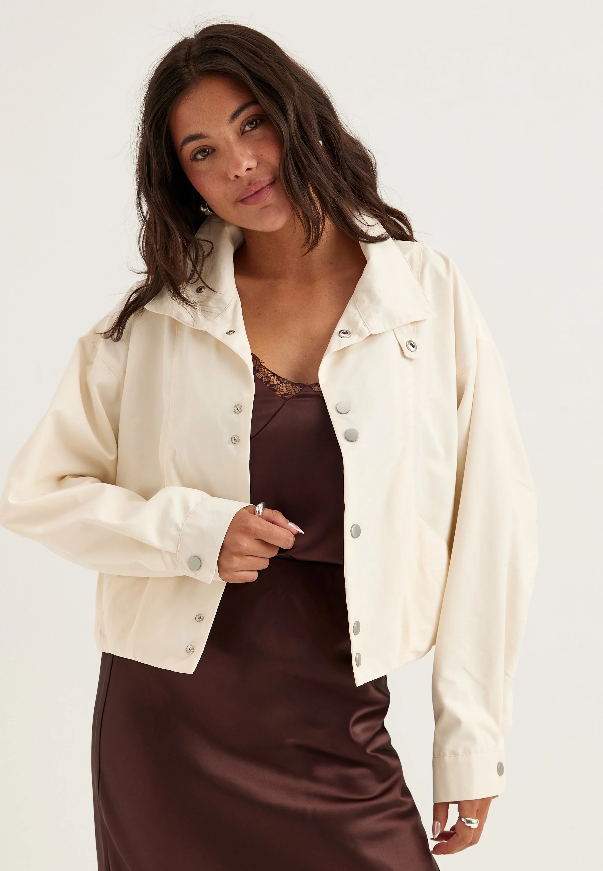 Short High Collar Jacket - Image 5