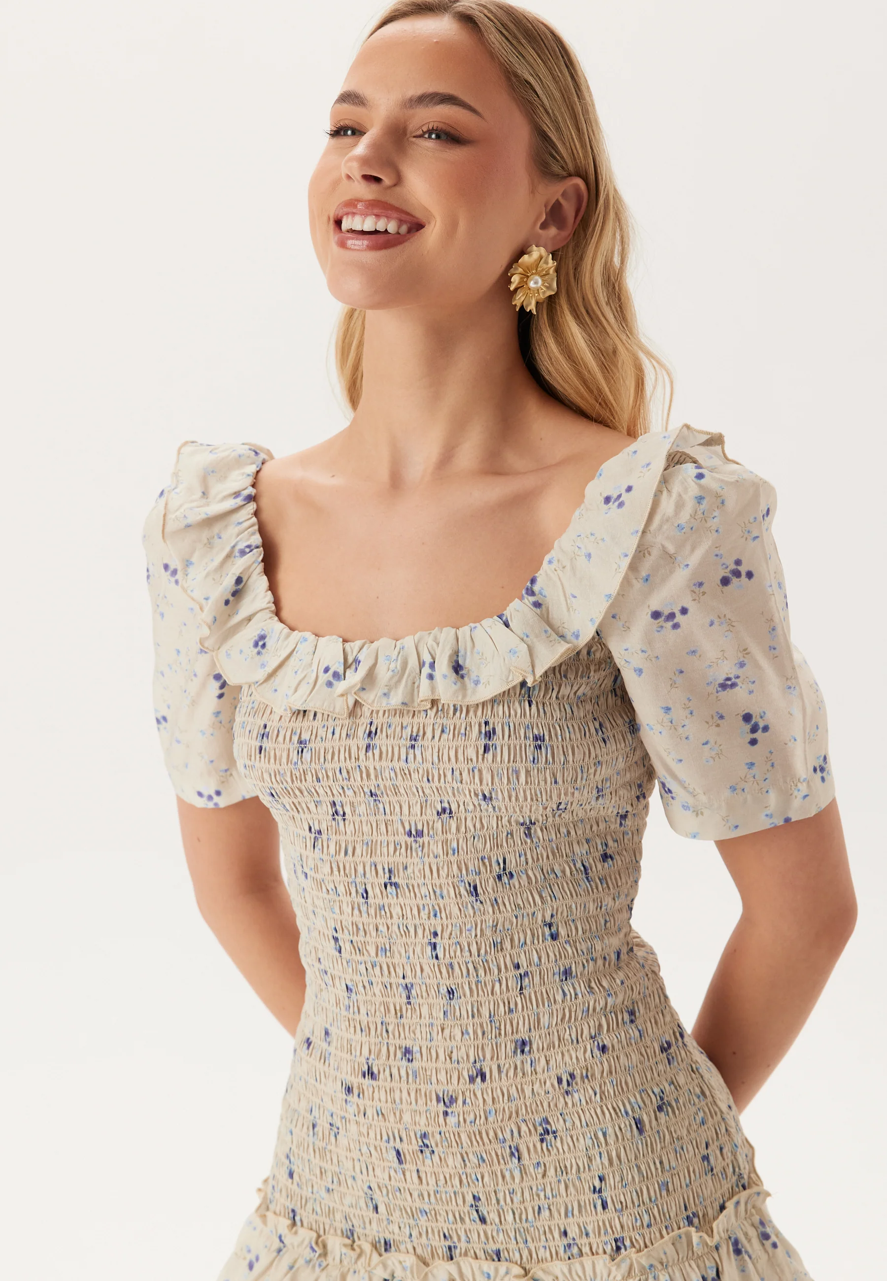 Short Sleeve Frill Maxi Dress - Image 4