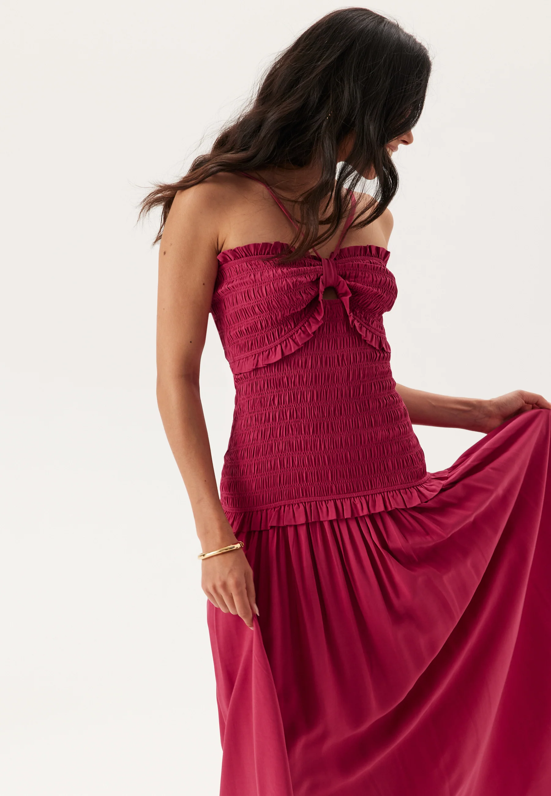 Smock Bodice Ankle Dress - Image 3