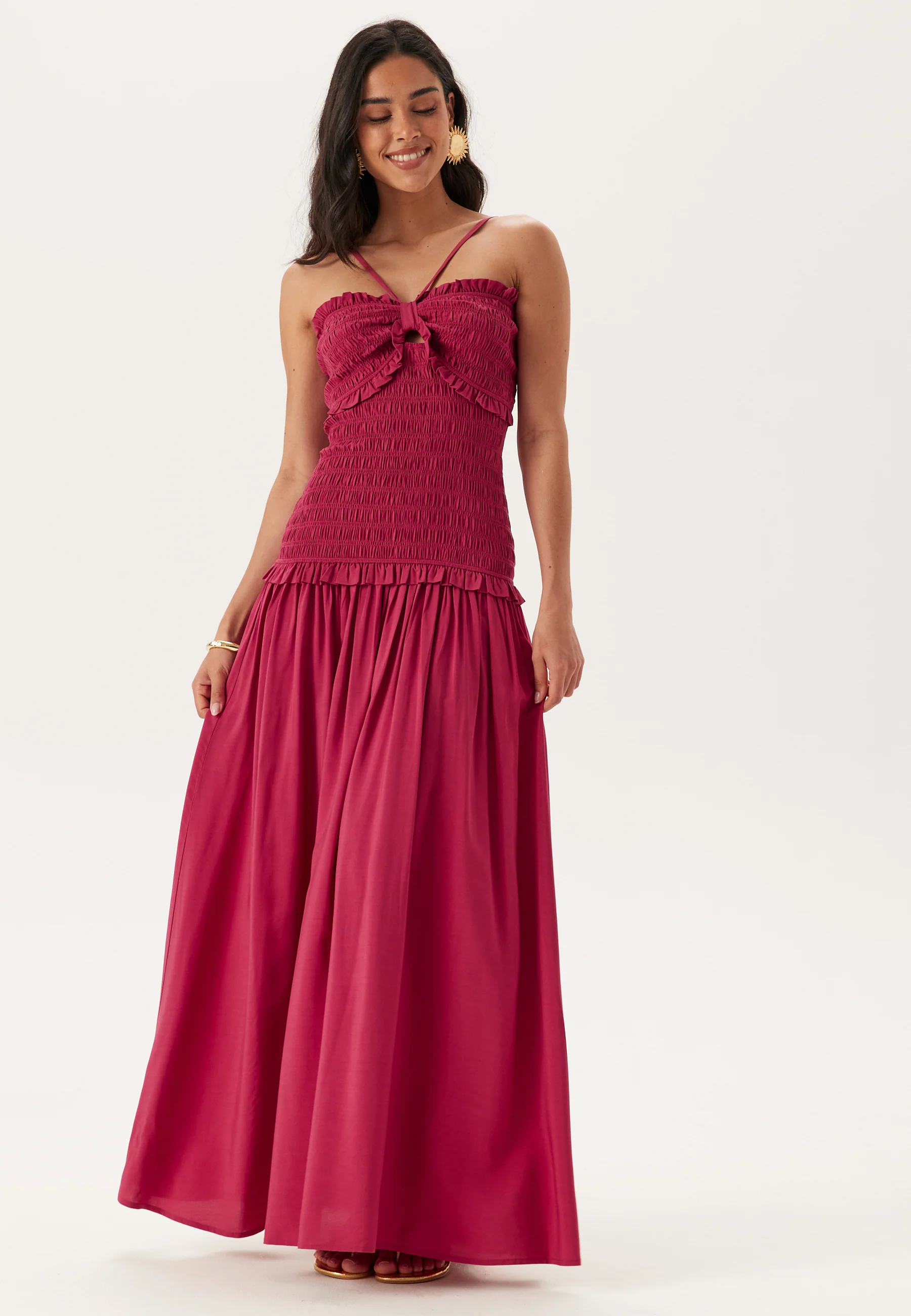 Smock Bodice Ankle Dress - Image 4
