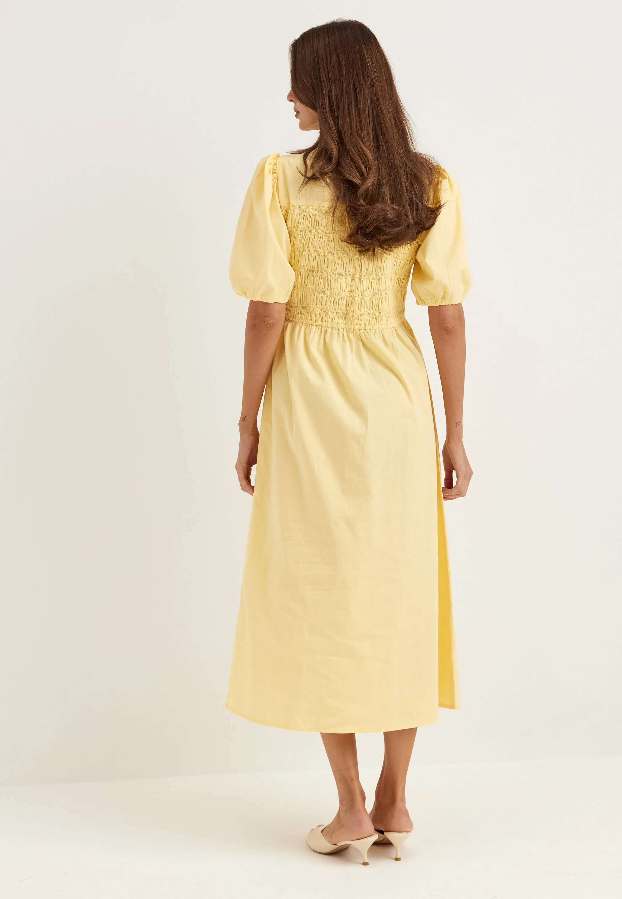 Smock Short Sleeve Cotton Dress - Image 3