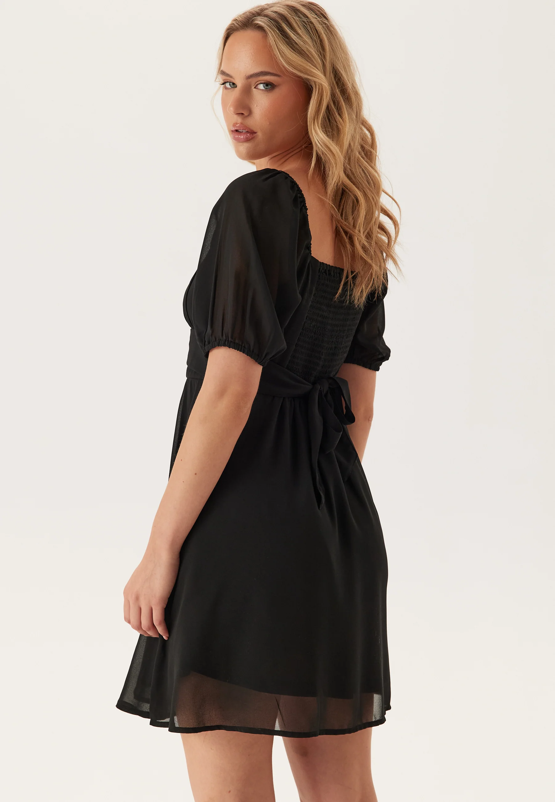 Square Neck S/S Georgette Dress - Image 4