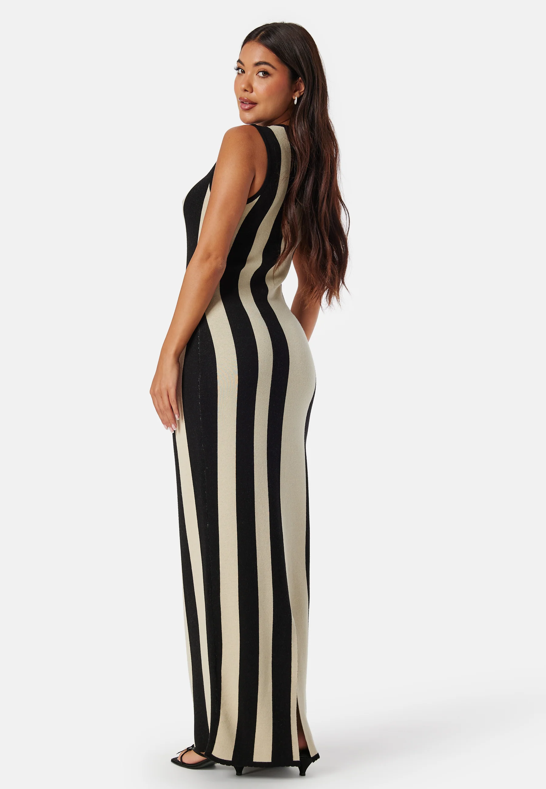 Striped Sleeveless Knitted Dress - Image 2