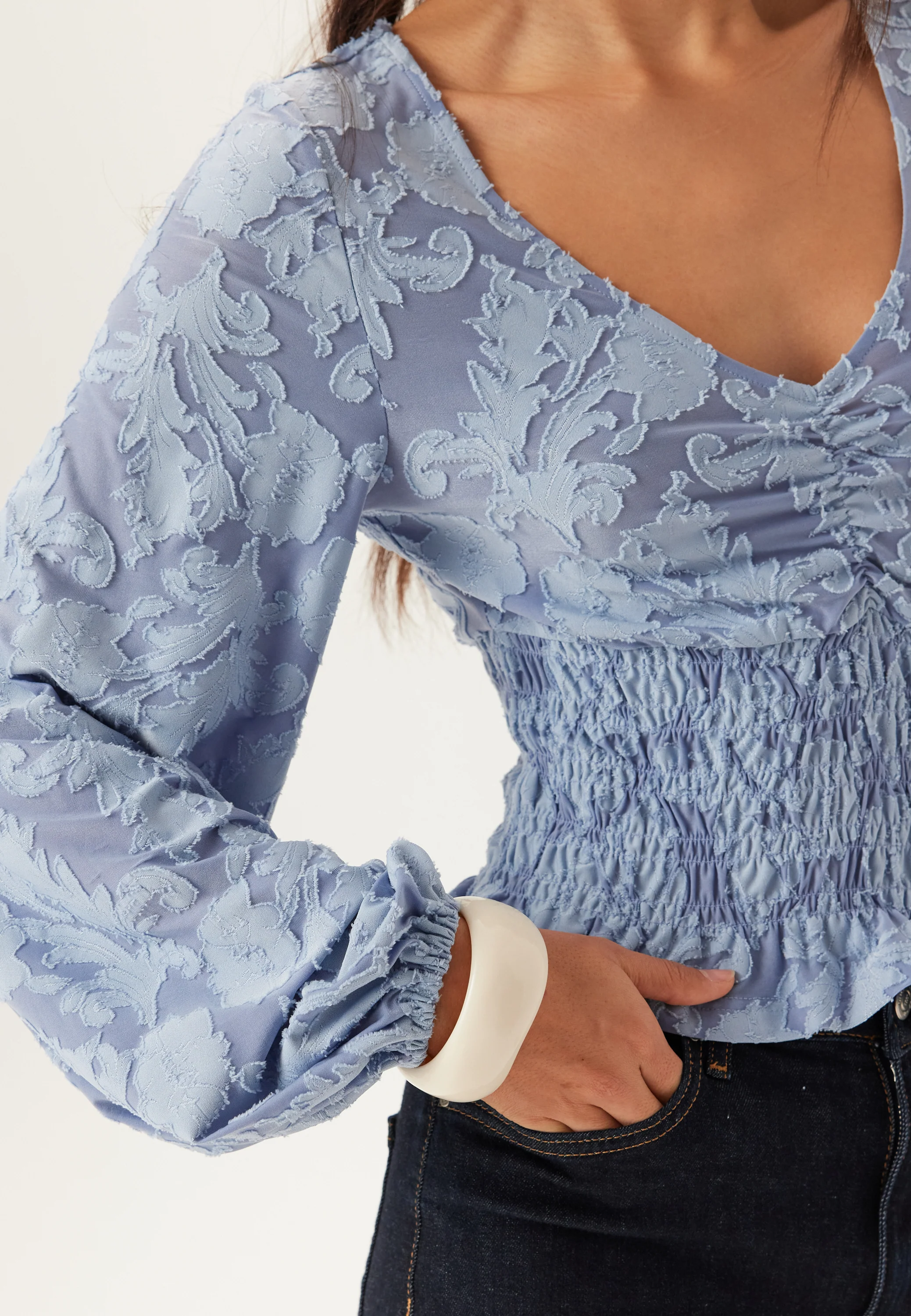 Structure Floral Smock Top - Image 3