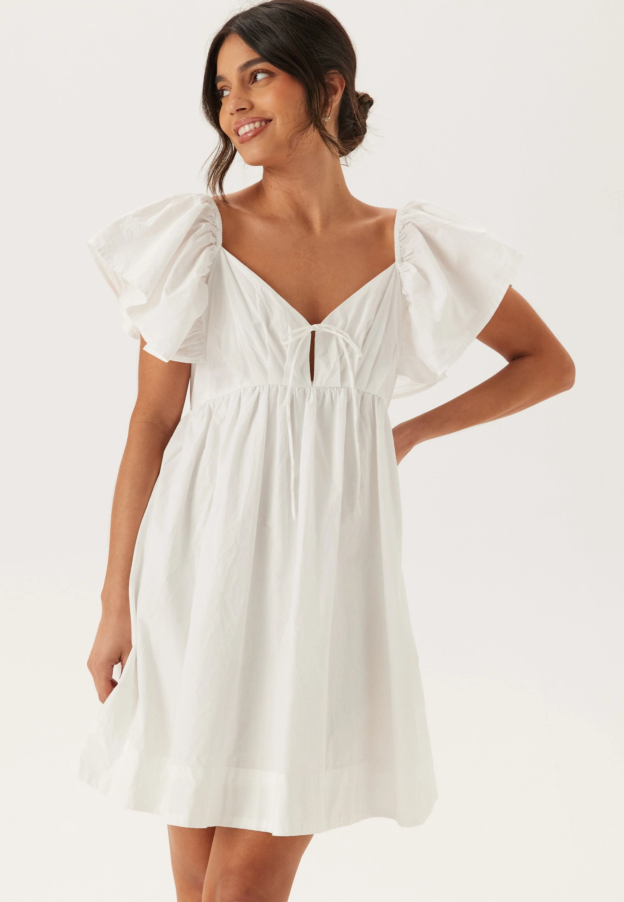 Tie Back Frill Short Dress - Image 5