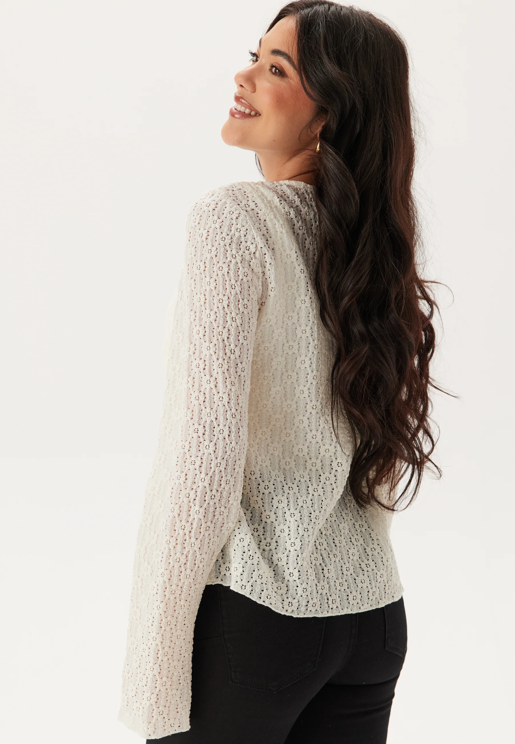 Trumpet Sleeve Lace Cardigan - Image 4